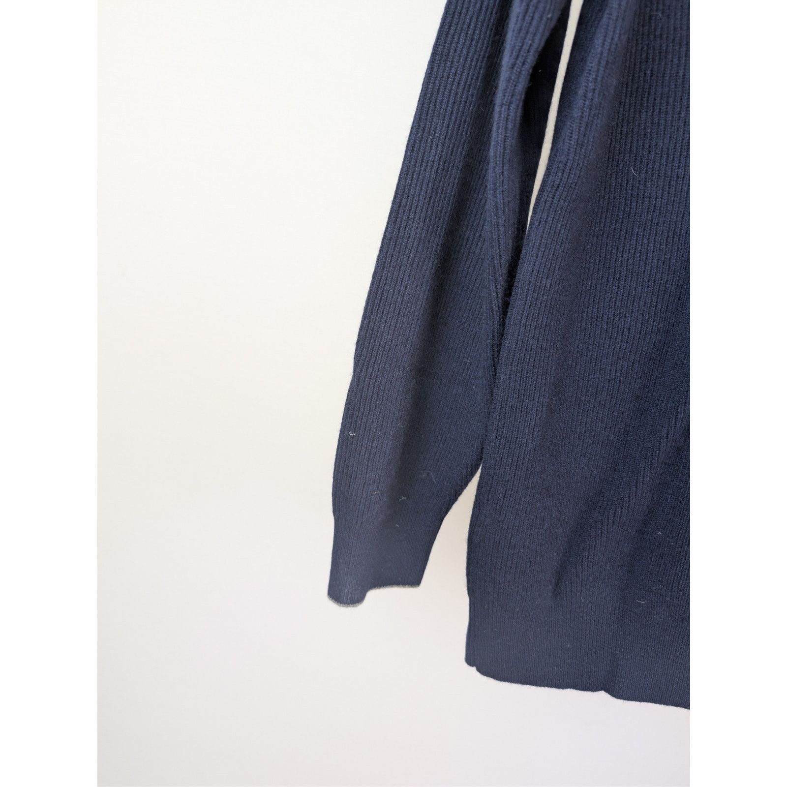 Brunello Cucinelli o1rshd1 CC20 Men's Ribbed Cashmere Zip Polo Sweater in Navy Size US M / EU 48-50 / 2 - 14 Thumbnail