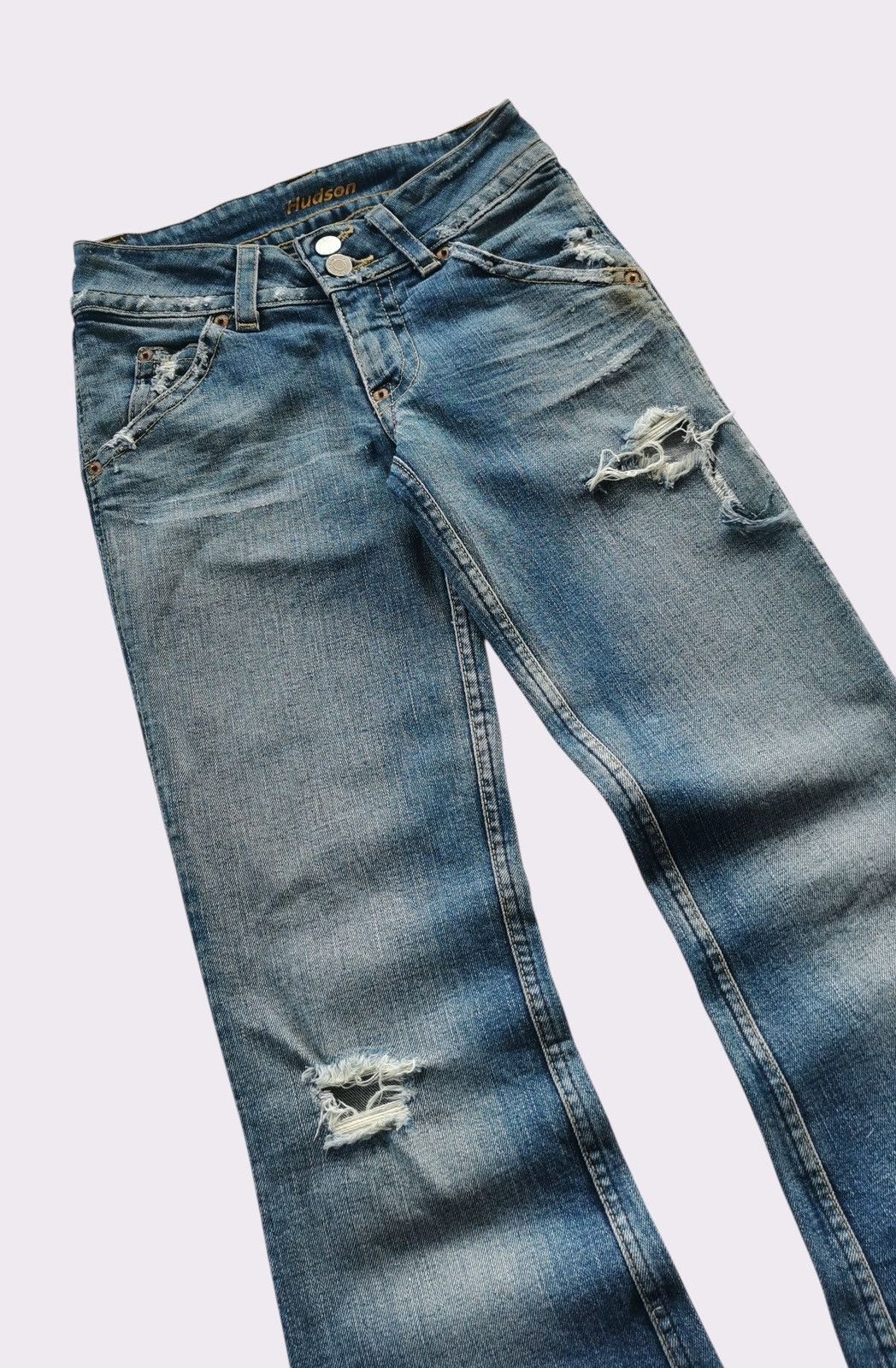 Hudson THRASHED Hudson Usa Womens Bootcuts Jeans Size 24" / US 00 / IT 34 - 5 Thumbnail