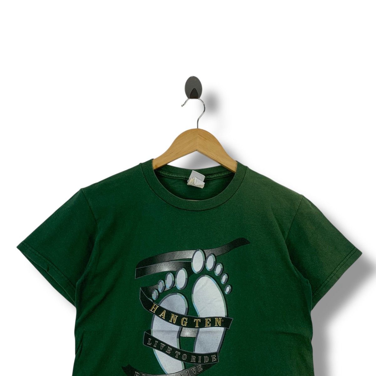 Hang Ten Vintage 80's HANG TEN Live To Ride, Ride To Live Surf Tee Size US S / EU 44-46 / 1 - 2 Thumbnail