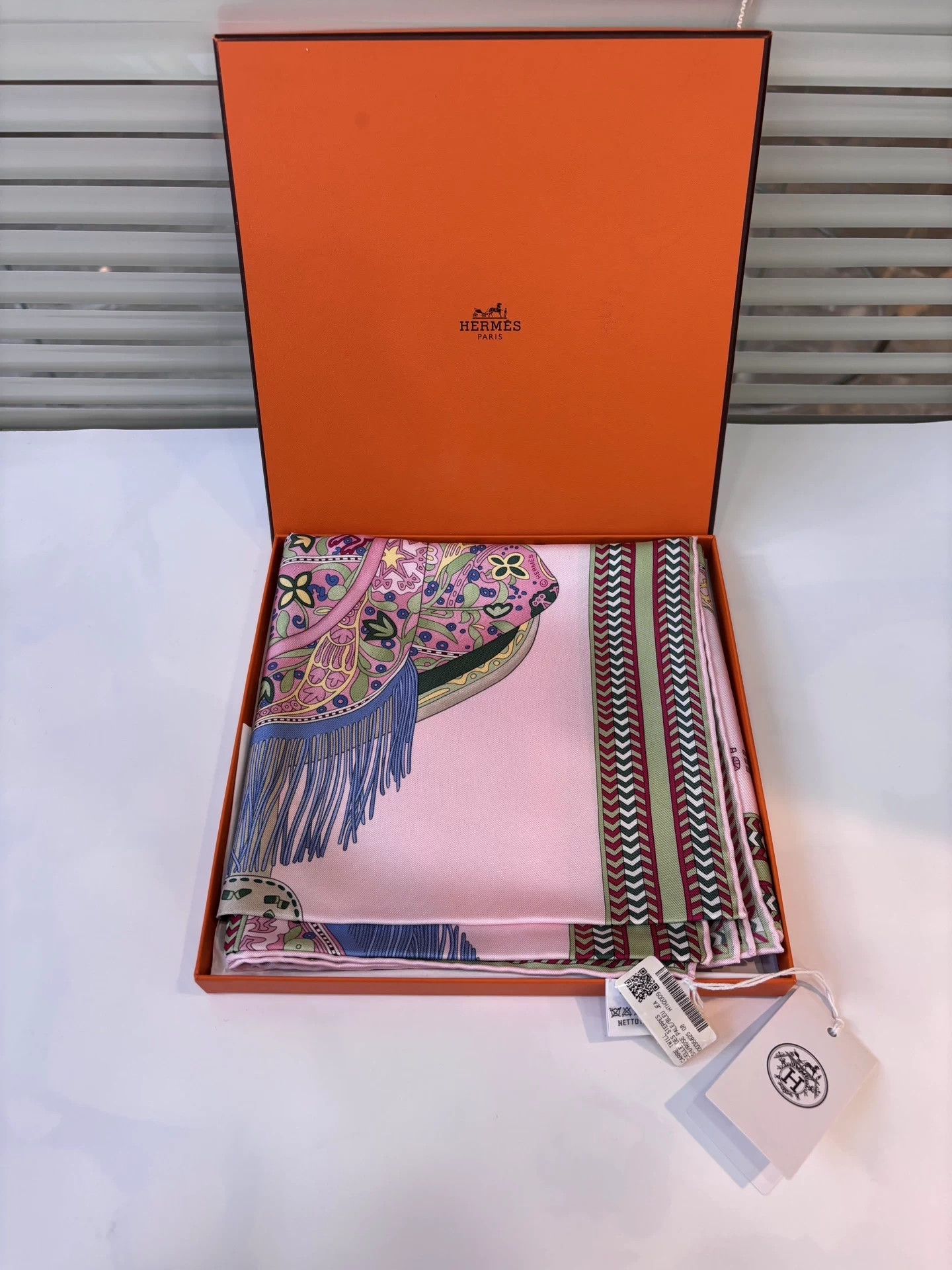 Hermes Hermès Grassland Saddle Blush Pink 90cm Silk Scarf New Size ONE SIZE - 1 Thumbnail