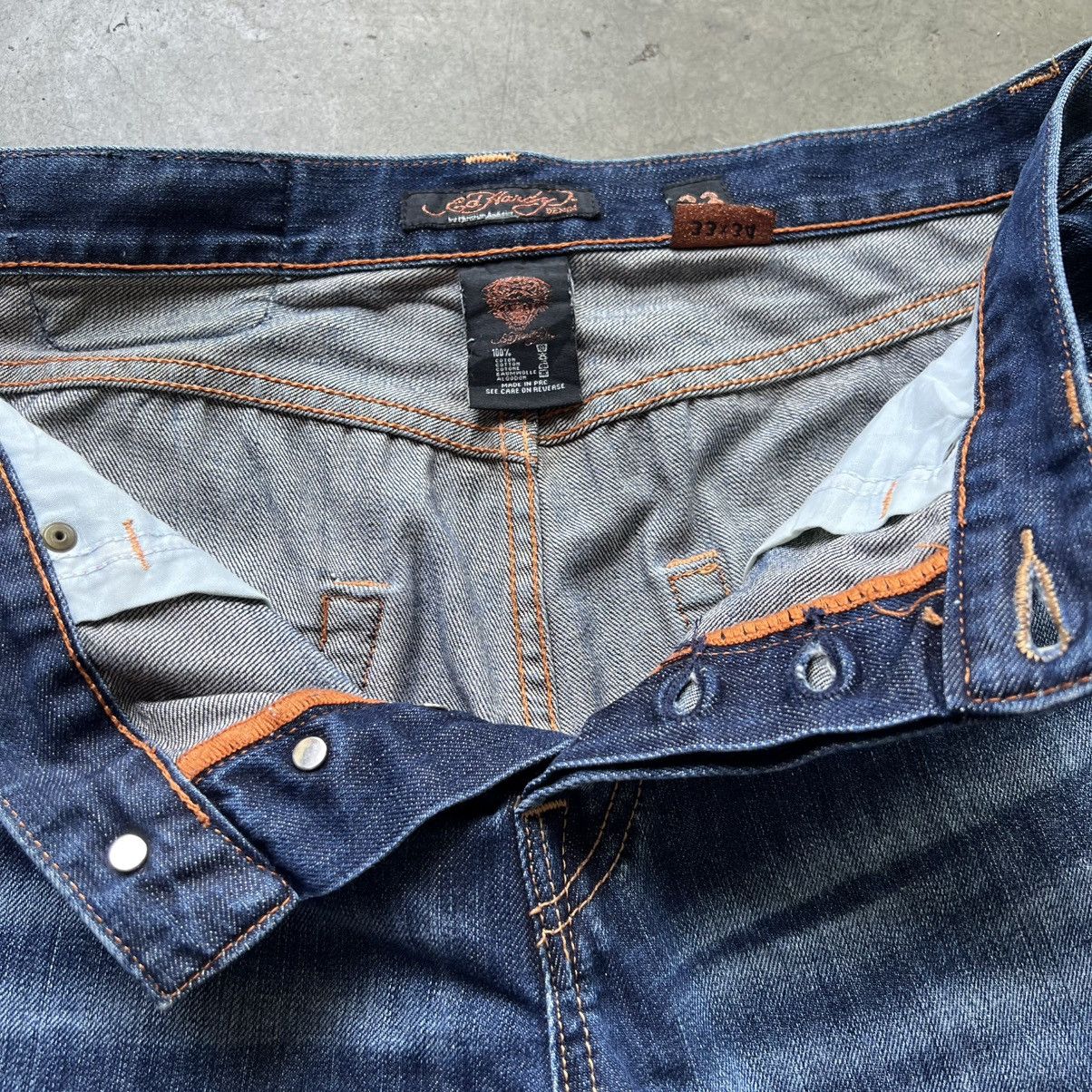 Ed Hardy × Vintage VTG ‘00s Y2K Christian Audigier Ed Hardy Skull Denim Jeans Size US 33 - 7 Thumbnail
