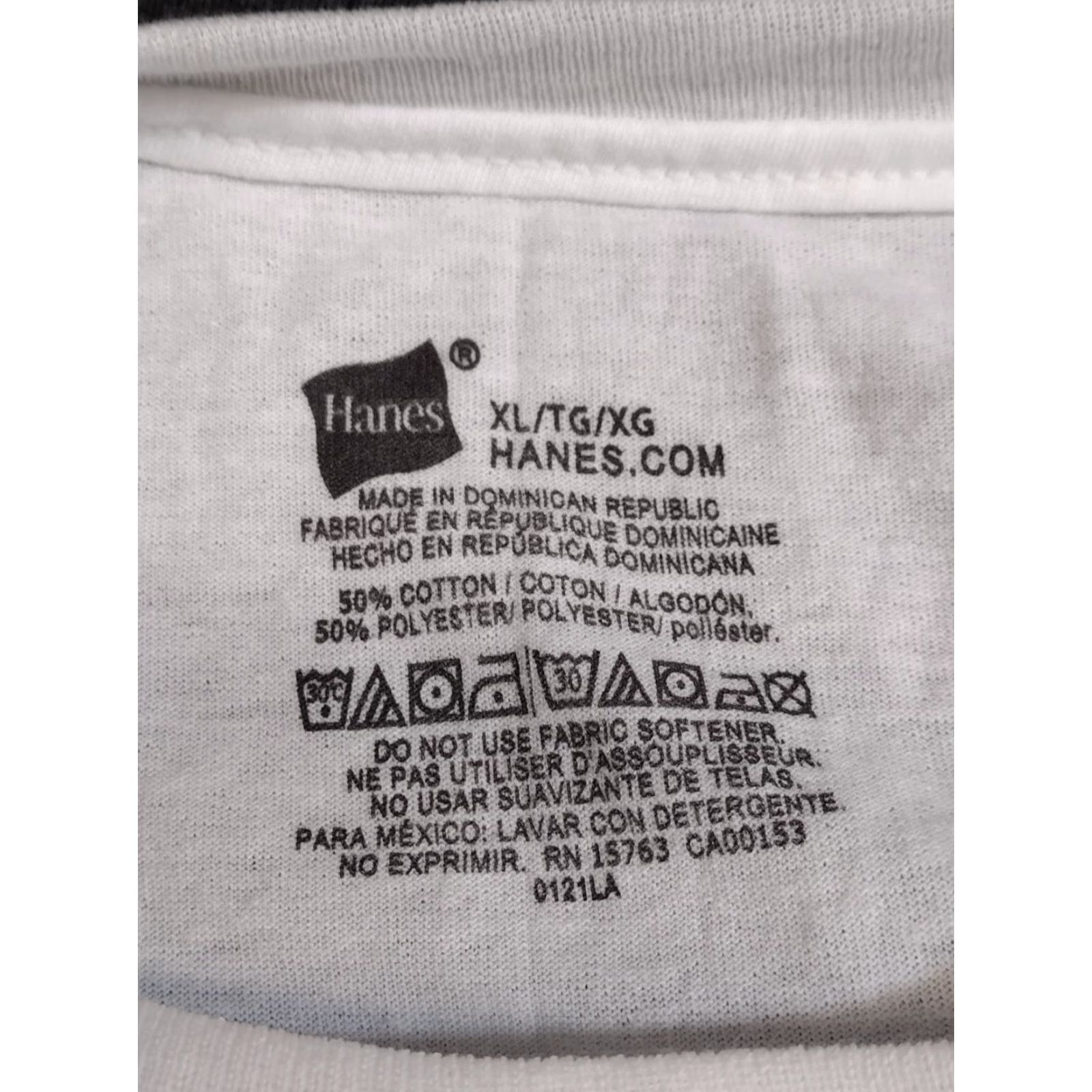Hanes Hanes Unissex Cotton Blend Tee 3 Pack Shirt XL White Tee Adults XL Cotton T-Shirt Crew Neck Short Sleeve Regular Fit Unisex Colors: White Theme: Tee Size US XL / EU 56 / 4 - 5 Thumbnail