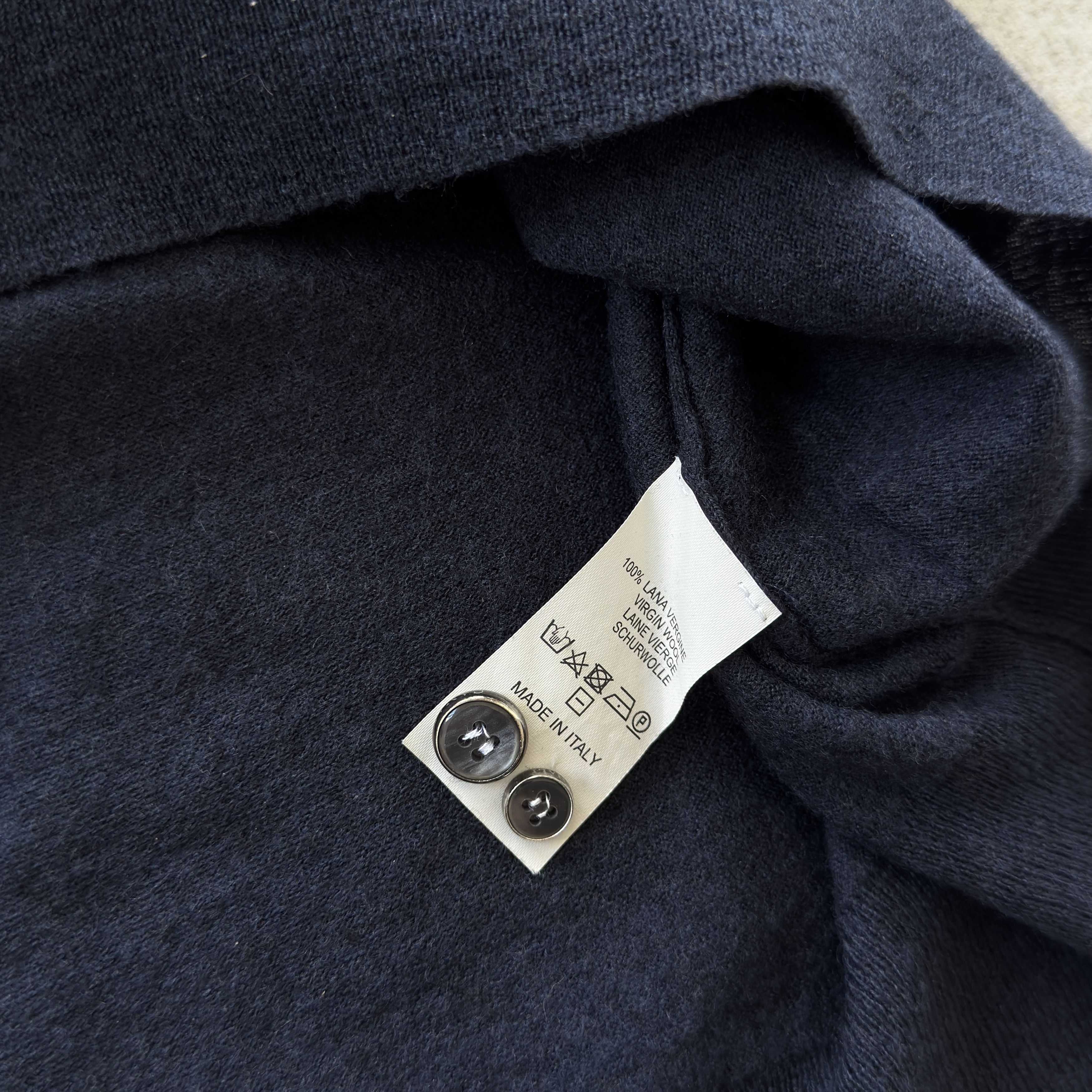 Canali Canali Exclusive Navy Long Sleeve Wool Polo Shirt Size 58 Size US M / EU 48-50 / 2 - 8 Thumbnail