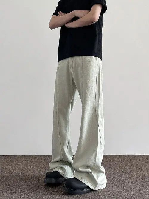 VIBE White Stacked Denim Jeans, Flared Baggy Jeans Size US 28 / EU 44 - 1 Thumbnail