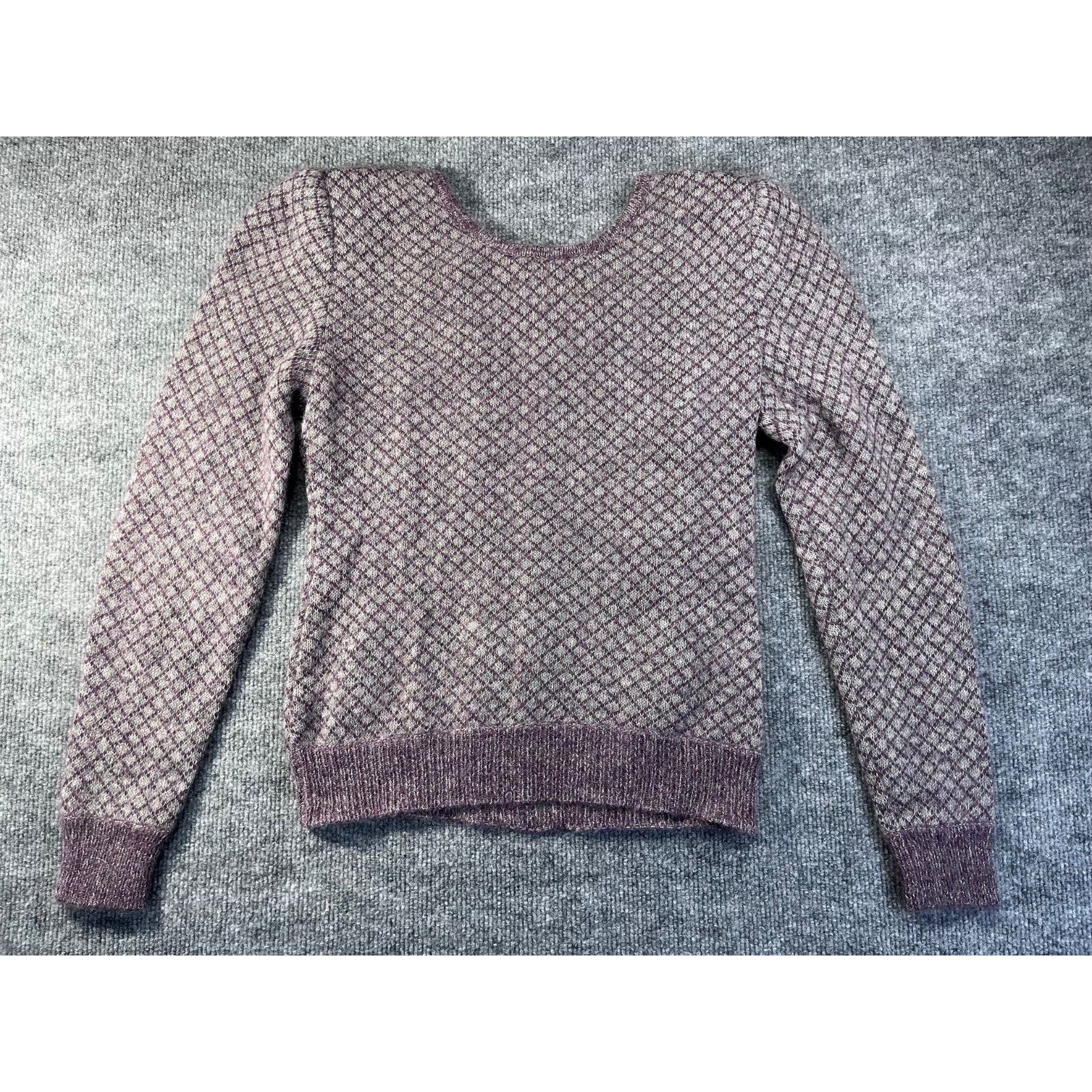 Valentino VTG Valentino Boutique Purple/Gray cardigan Sweater Wool S Size S / US 4 / IT 40 - 16 Thumbnail