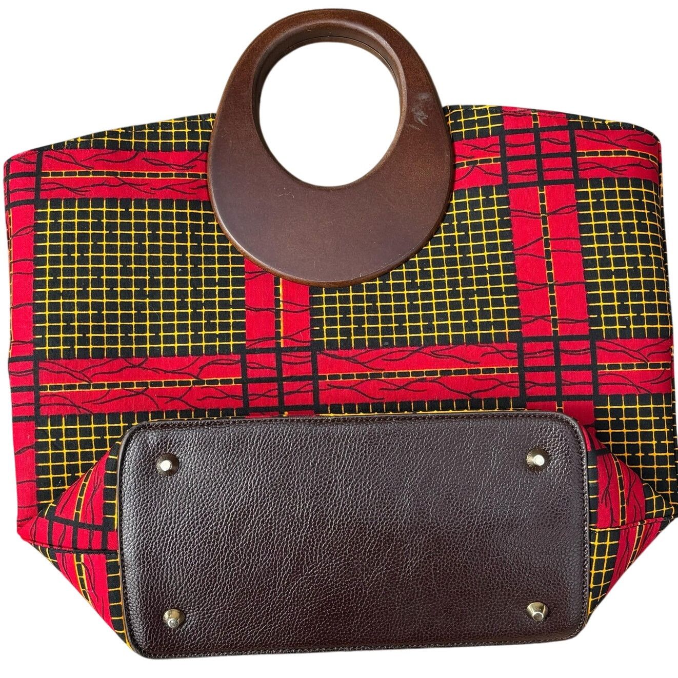 Other Red & Yellow Plaid Hand Bag Size ONE SIZE - 9 Thumbnail
