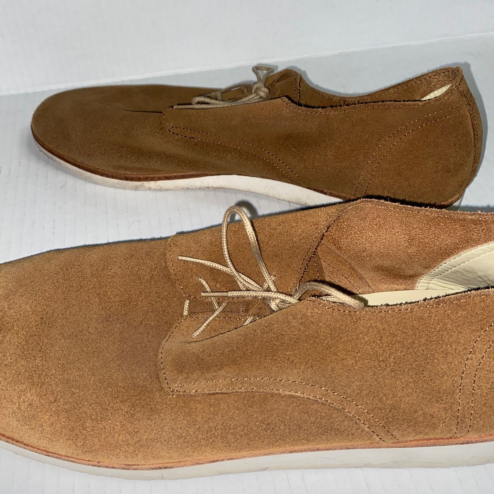 Nisolo Tobacco Brown Suede Lightweight Flex Derby Shoes 11 display picture 1