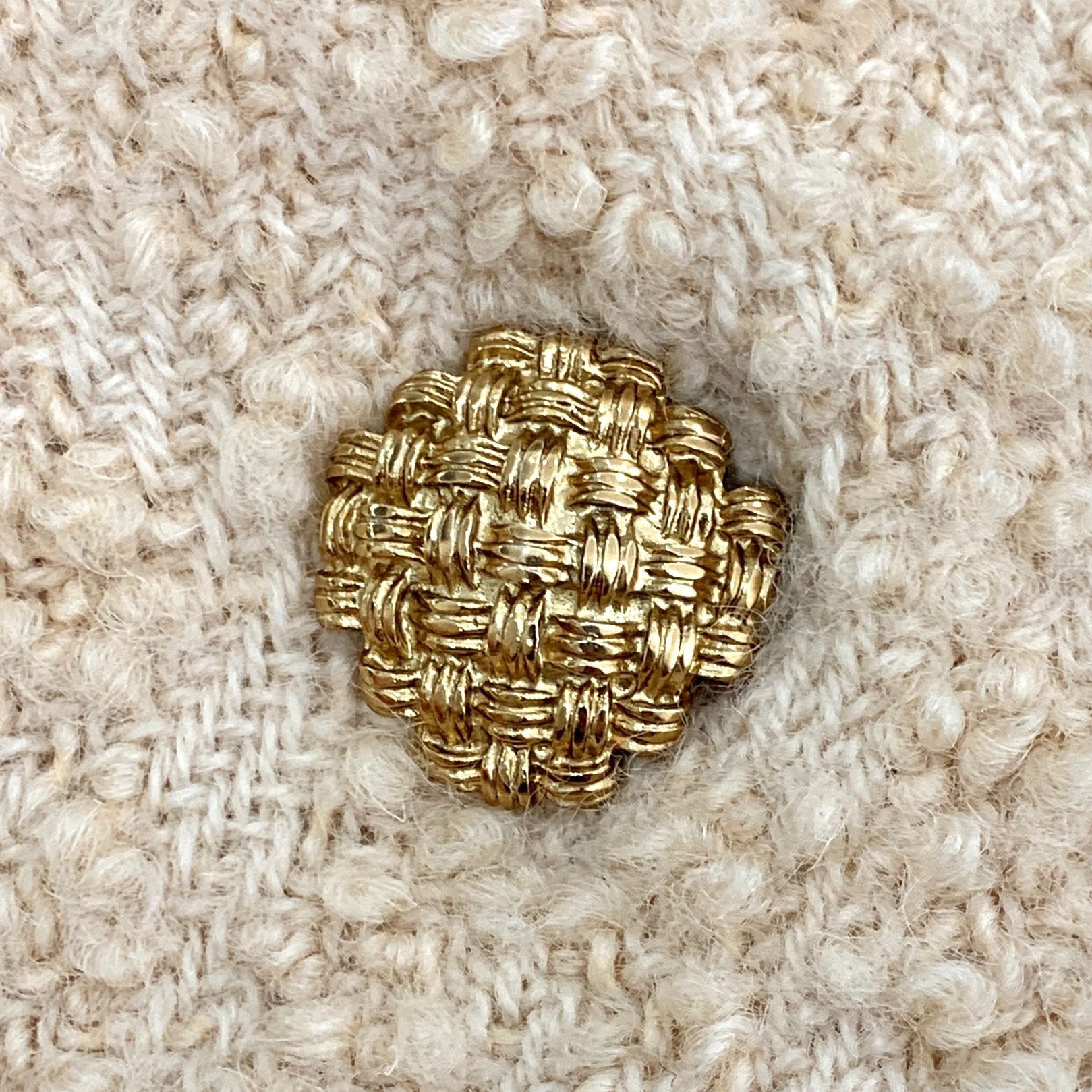 Gucci Gucci Womens Beige Tweed Wool Blend Coat W/ Gold Buttons Siz Size XS / US 0-2 / IT 36-38 - 4 Thumbnail