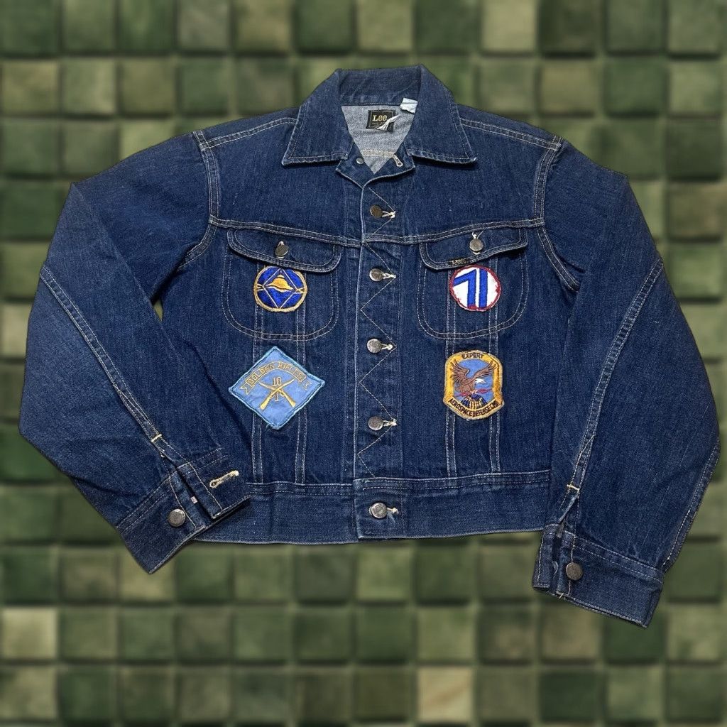 Lee VINTAGE Lee Denim 220J Jacket Men’s S WWII Vietnam Patches 70s Lee Storm Rider Biker USA Jacket Size US S / EU 44-46 / 1 - 1 Thumbnail