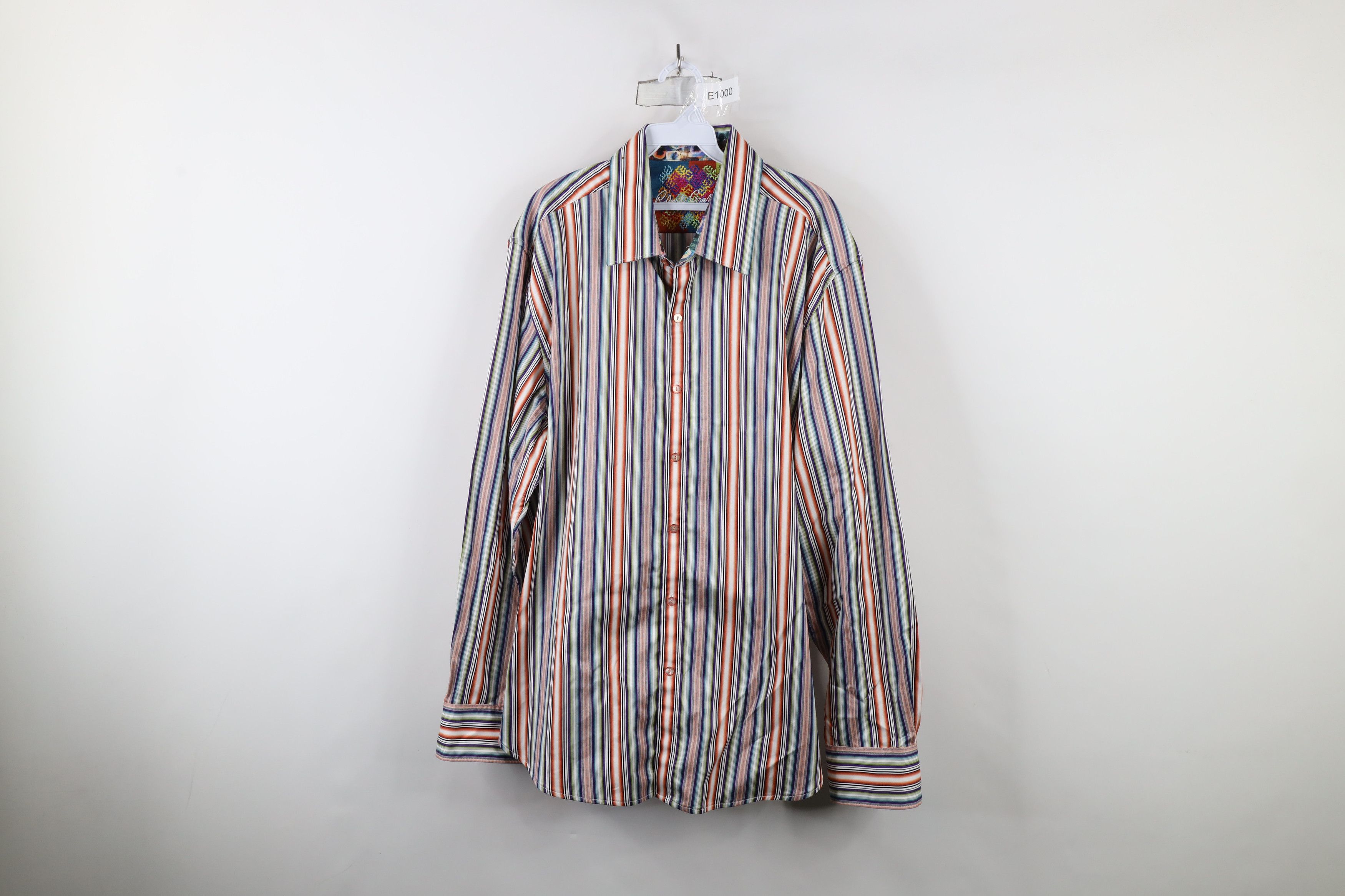 Robert Graham × Vintage Robert Graham Tailored Rainbow Flip Cuff Button Shirt Size US XXL / EU 58 / 5 - 1 Thumbnail
