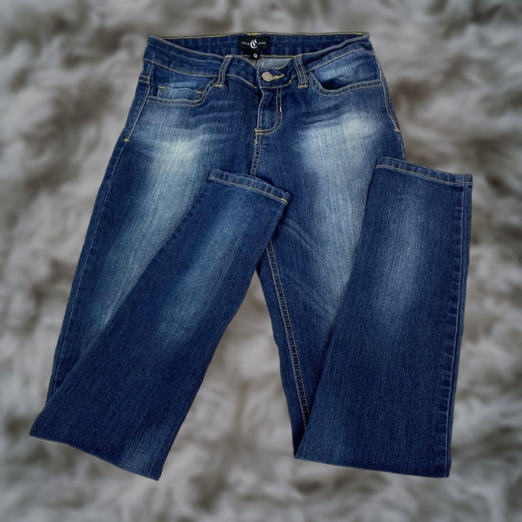 Denime Cello Jeans Womens 9 Blue Medium Wash Straight Leg Stretch Denim Classic Pants Size 30" / US 8 / IT 44 - 1 Thumbnail