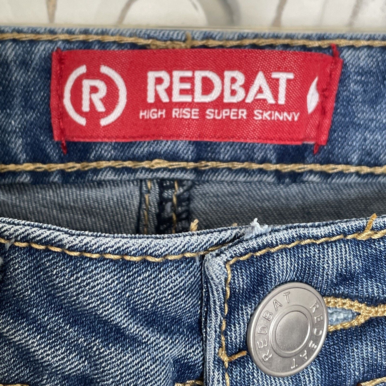 Other REDBAT 6 Blue Jeans Distressed Denim High Rise Skinny NWT Size 24" / US 00 / IT 34 - 8 Thumbnail