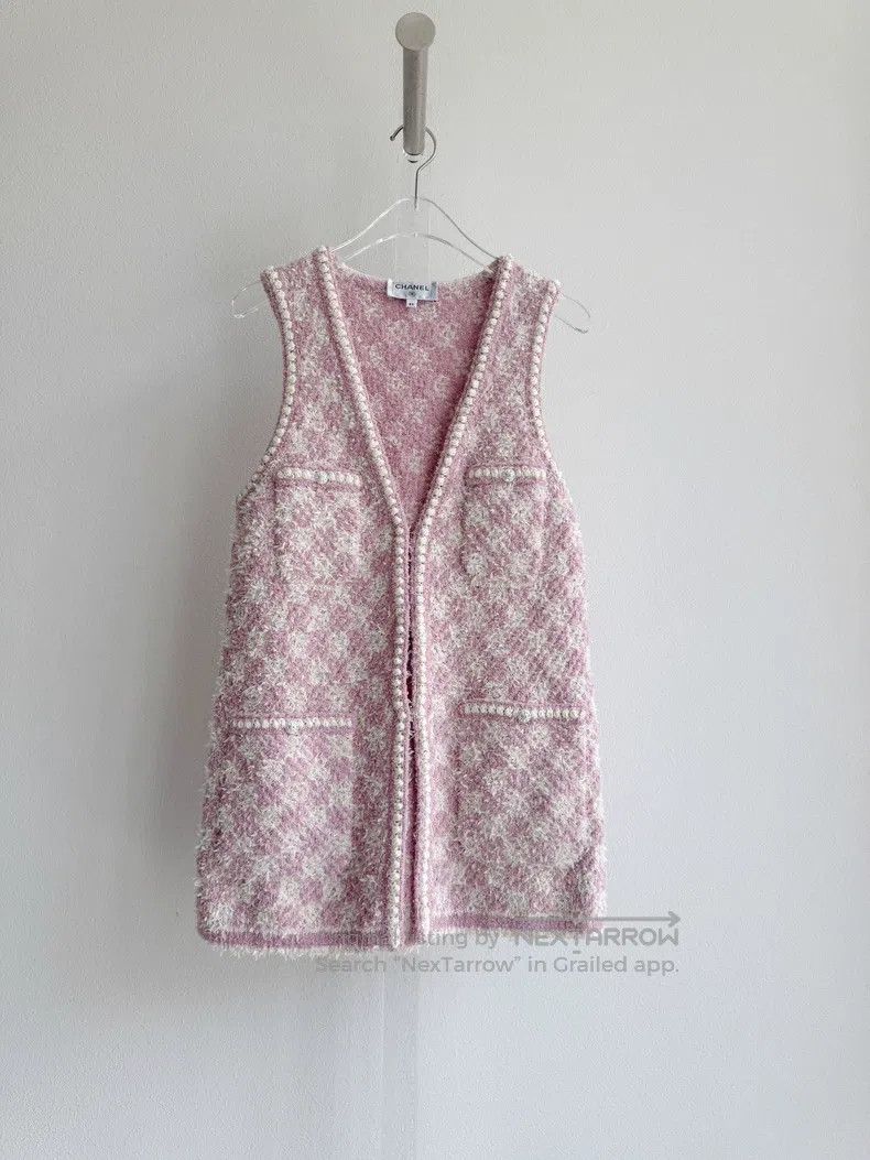 Chanel Chanel 23S pink and white checkered vest Size XXS / US 00 / IT 34 - 3 Thumbnail