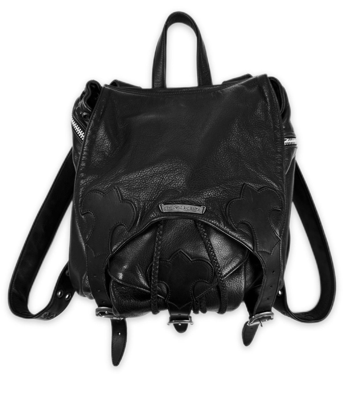 Chrome Hearts Chrome Hearts Triple Gunslinger Fleur Black Leather Braided Backpack Size ONE SIZE - 1 Thumbnail
