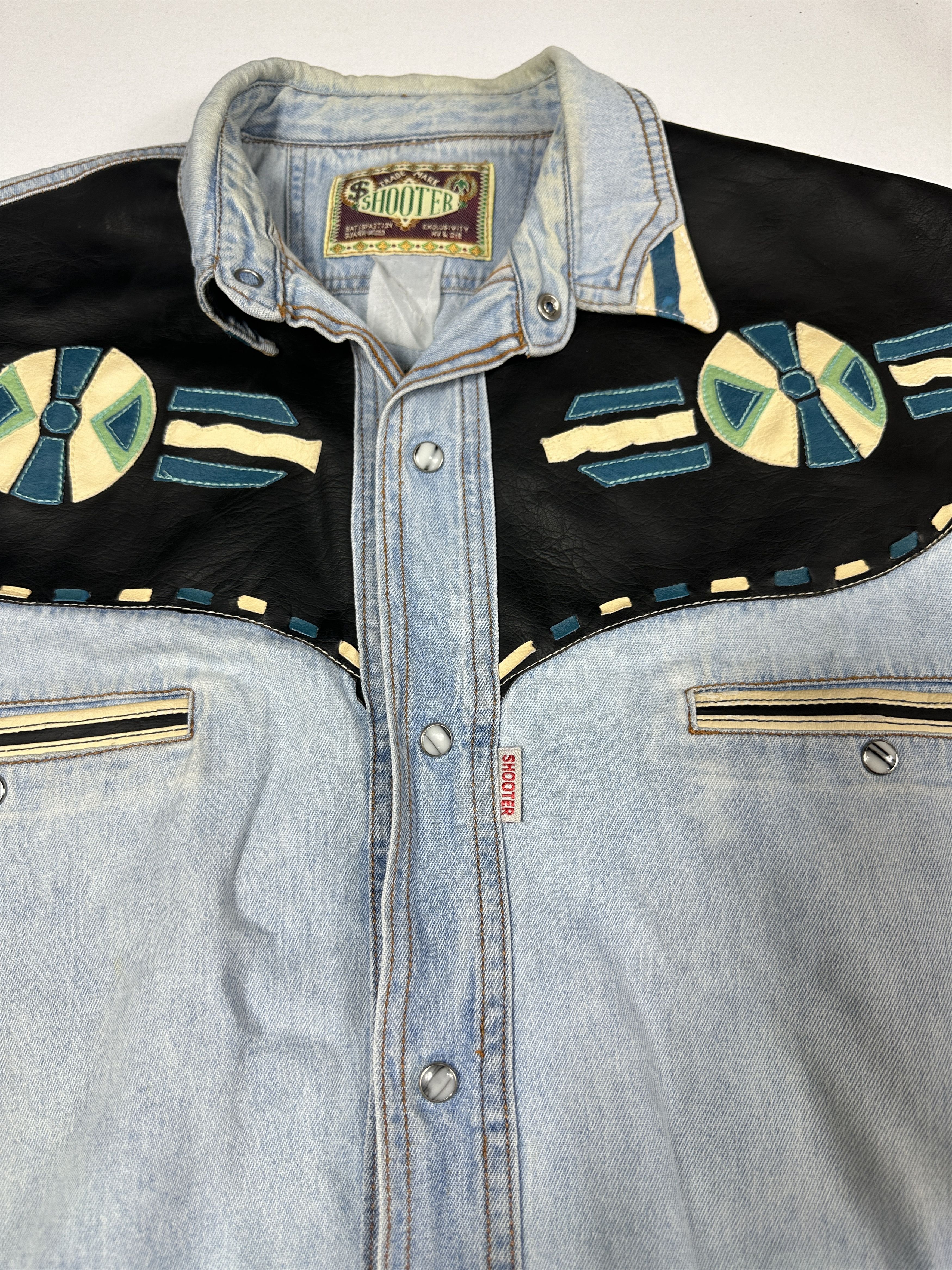 Vintage × Western Rise Vintage Shooter Western Denim Shirt Embroidery size XL Size US XL / EU 56 / 4 - 5 Thumbnail