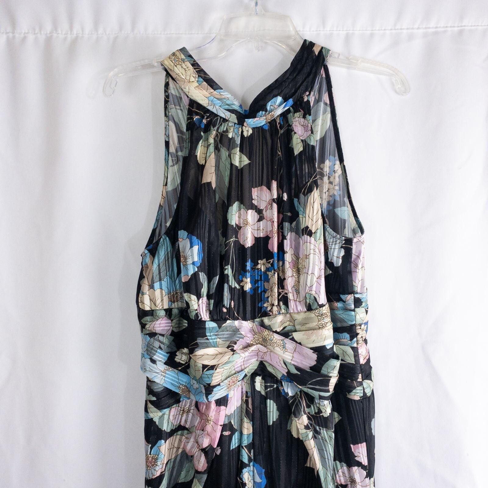 Other Adrianna Papell Black Floral Dress Womens 8 Medium Size M / US 6-8 / IT 42-44 - 3 Thumbnail