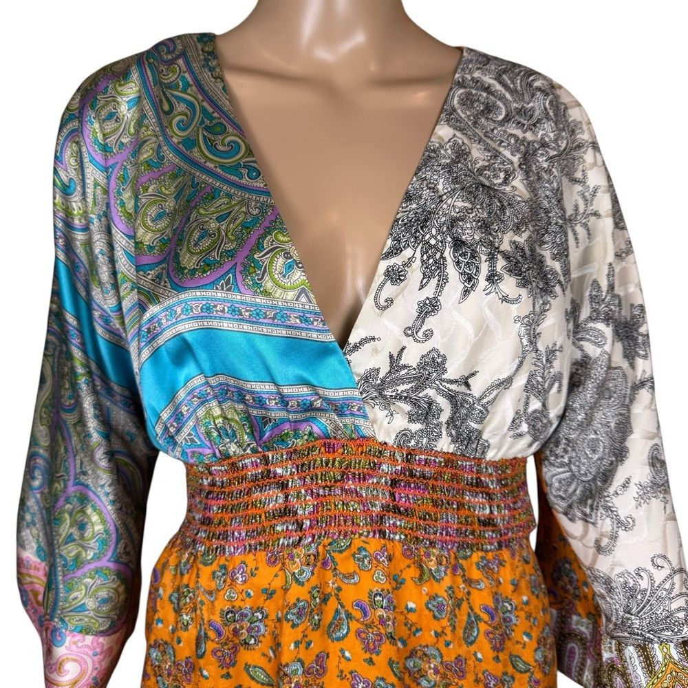 Other New Alice & Trixie 100% Silk Boho Multi Print Blouse Size M Size M / US 6-8 / IT 42-44 - 2 Thumbnail