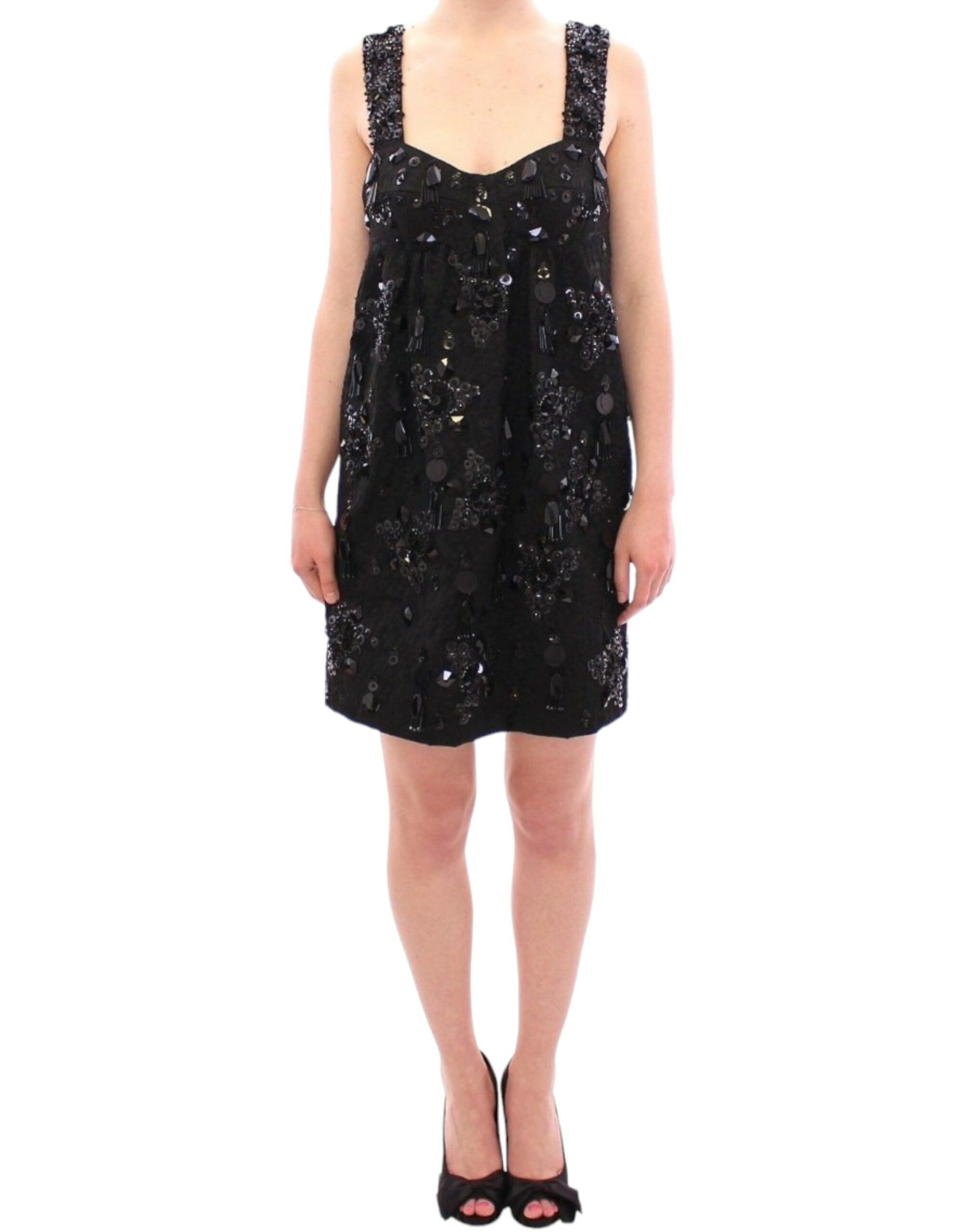 Dolce & Gabbana Elegant Sequined Floral Mini Shift Women's Dress Size S / US 4 / IT 40 - 1 Thumbnail