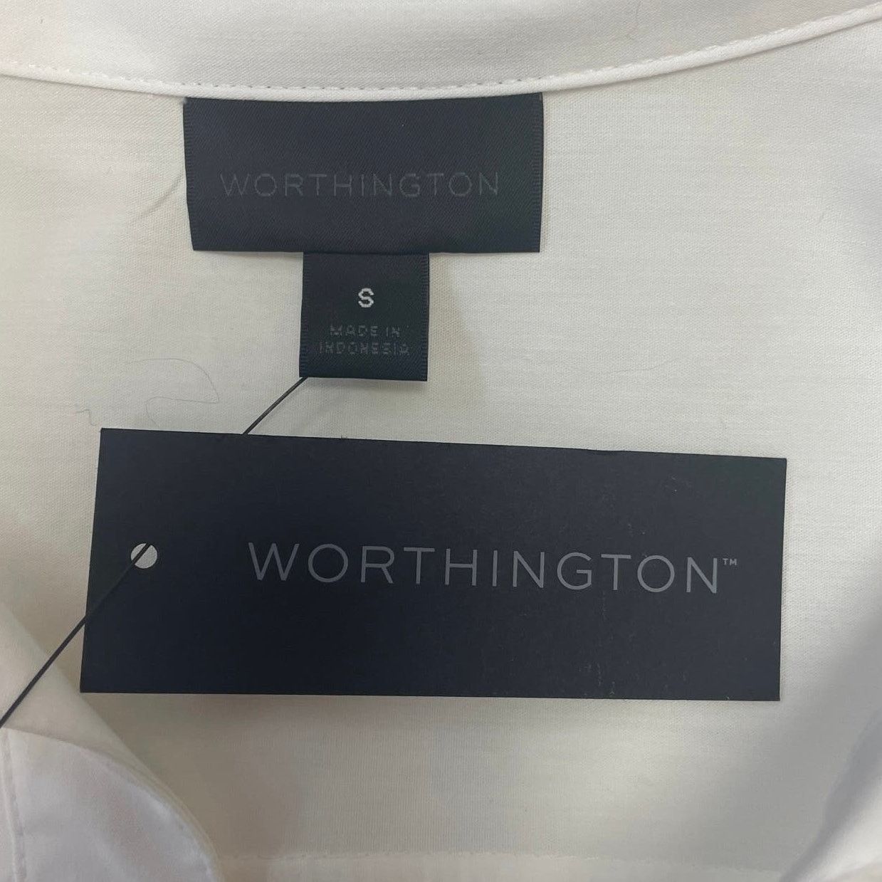 Worthington New Worthington Womens Small Cotton Blend Belted Shirt Size S / US 4 / IT 40 - 5 Thumbnail