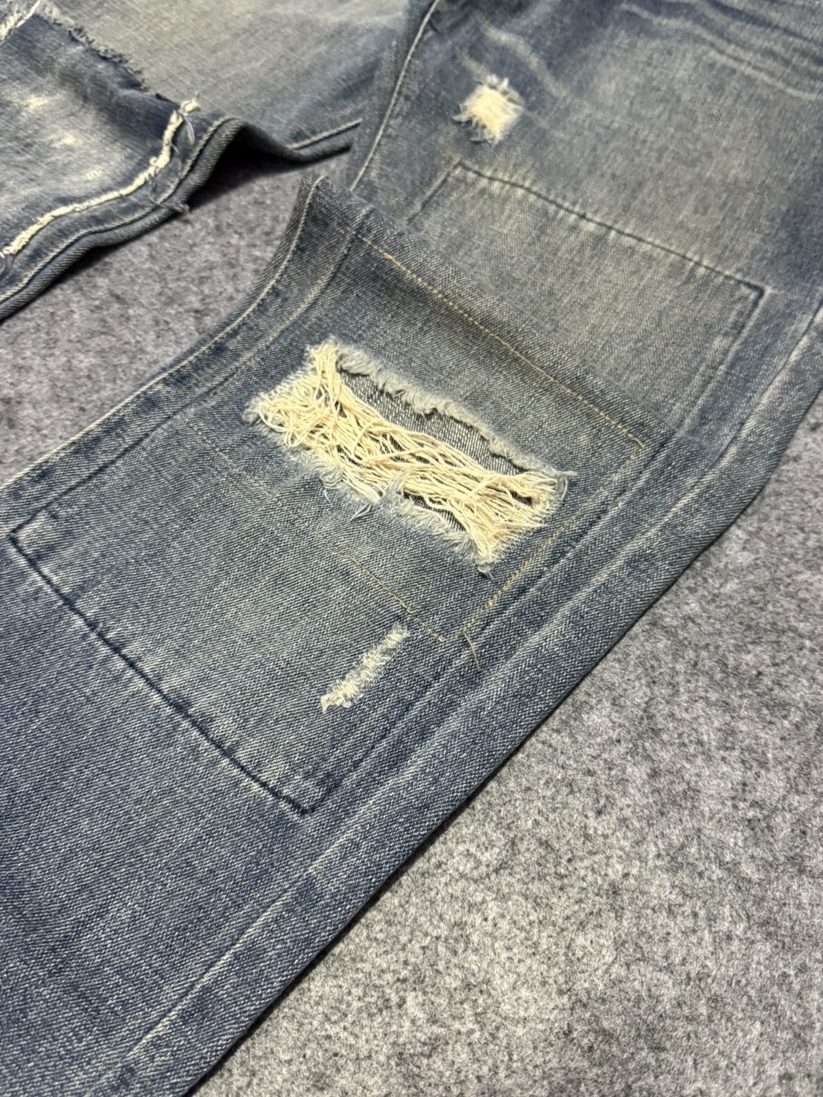 Japanese Brand Distressed Patch Work Japanese Grunge Denim Pants Size US 30 / EU 46 - 4 Thumbnail
