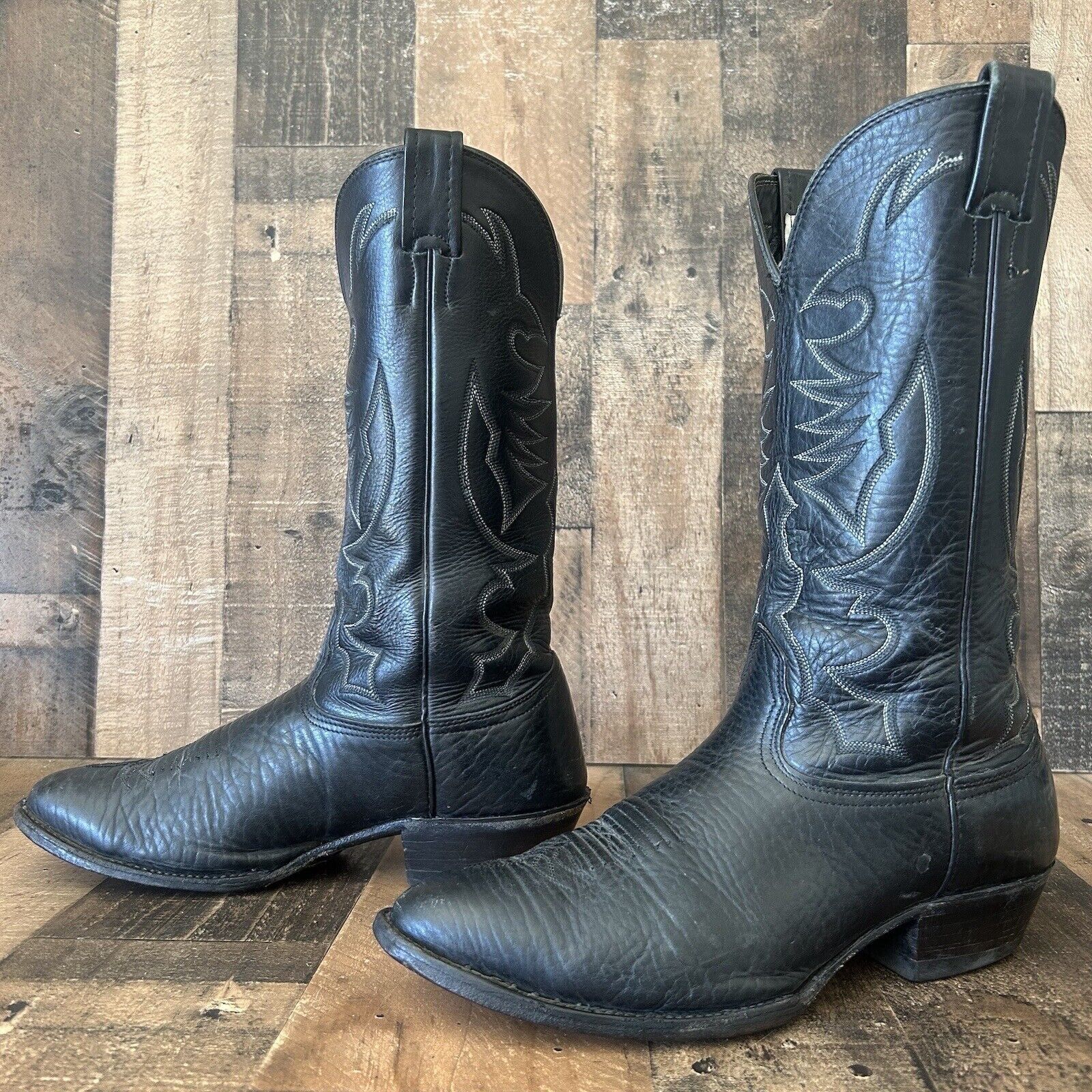 Bottes Western Justin Boots – Style 3040 – Cuir Noir – Semelle Vibram – Homme – Taille US 10.5 D