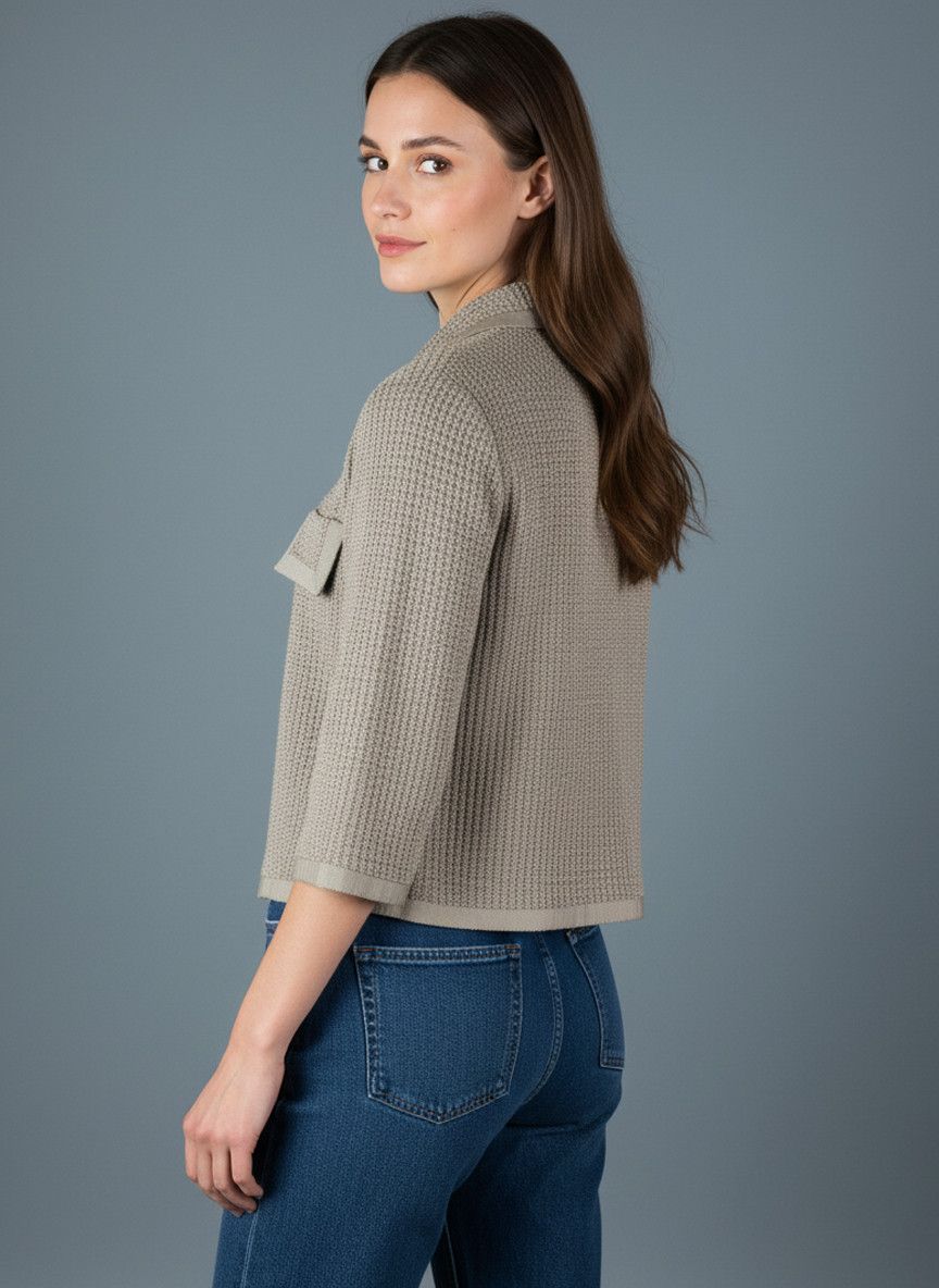 Trussardi Trussardi Beige 3/4 Quarter Sleeve Knitted Bolero Sweater Size S / US 4 / IT 40 - 2 Thumbnail