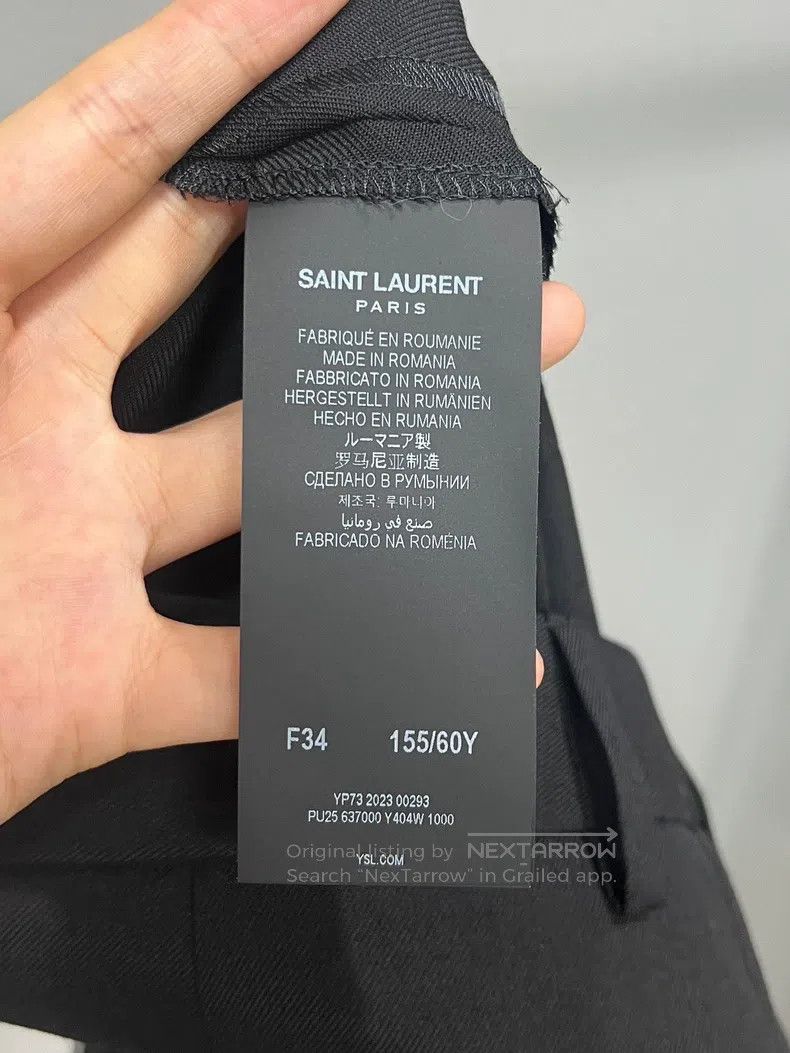 Saint Laurent Paris Saint Laurent Paris Women's Black Straight Leg Trousers Size 23" - 4 Thumbnail