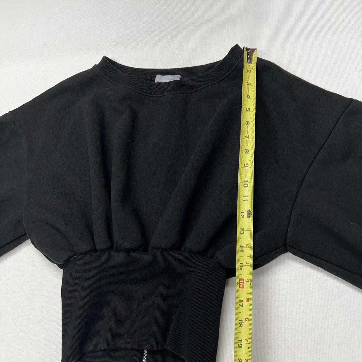 Other Laurent Sweater Black Cropped Zip Baggy Sweatshirt Designer Size S / US 4 / IT 40 - 13 Thumbnail