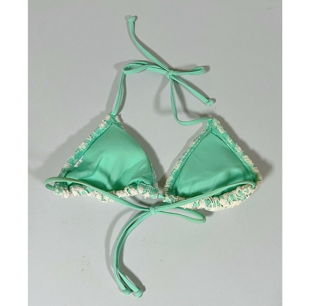 Japanese Brand × Vintage Mint Crochet Lace Bikini Top Swimwear Bathing Suit Size S ✨ Size S / US 4 / IT 40 - 3 Thumbnail