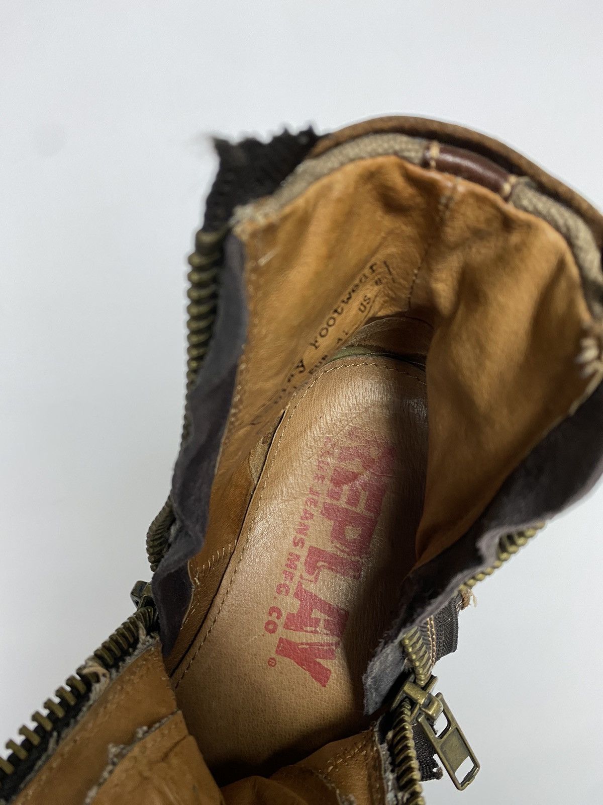 Replay × Vintage Replay Double Zip Distress Leather Boots As98 LGB Rick Vibe Size US 8 / EU 41 - 15 Thumbnail