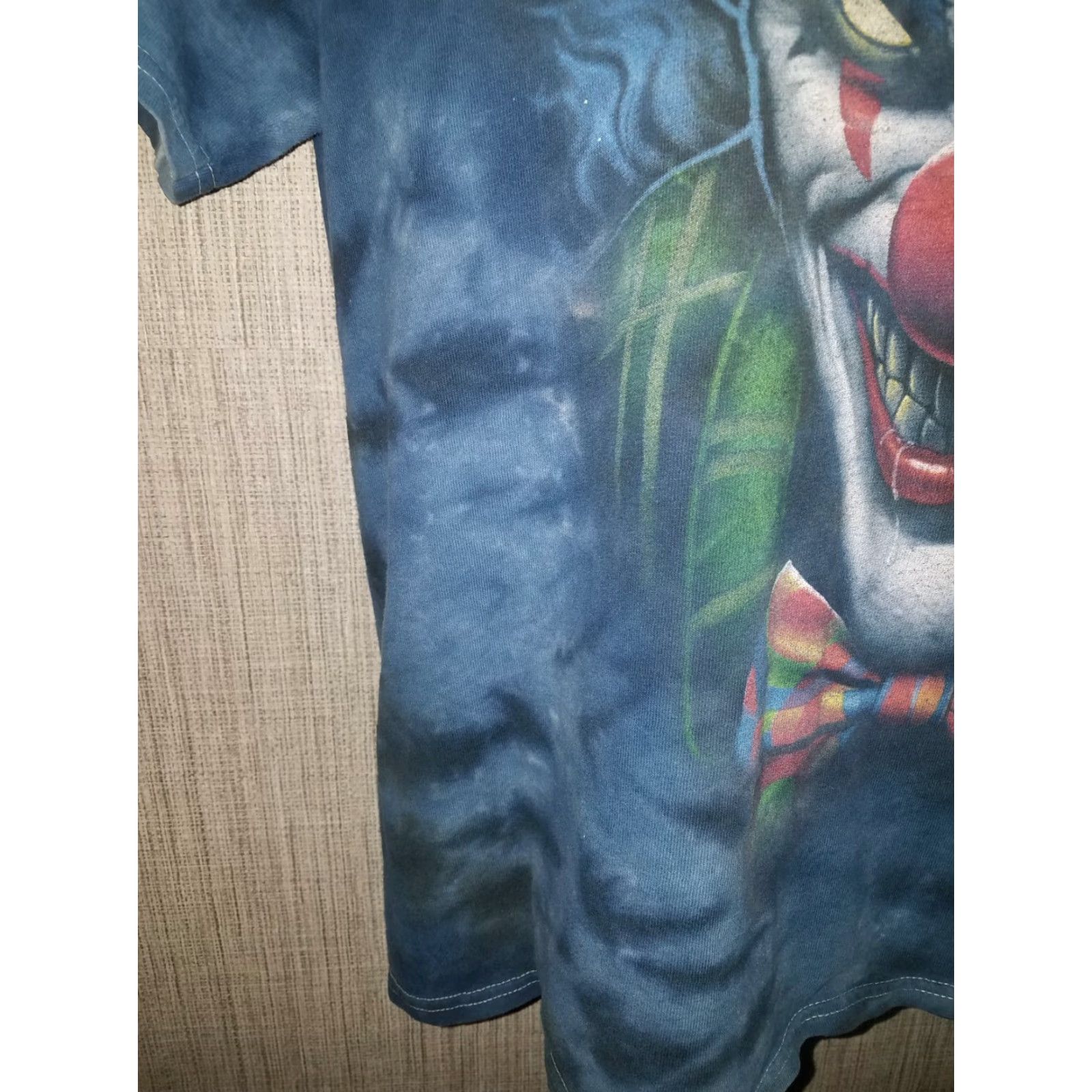 Liquid Blue Liquid Blue Tye-Dye Blue Graphic Clown T-Shirt Mens S Size US S / EU 44-46 / 1 - 4 Thumbnail