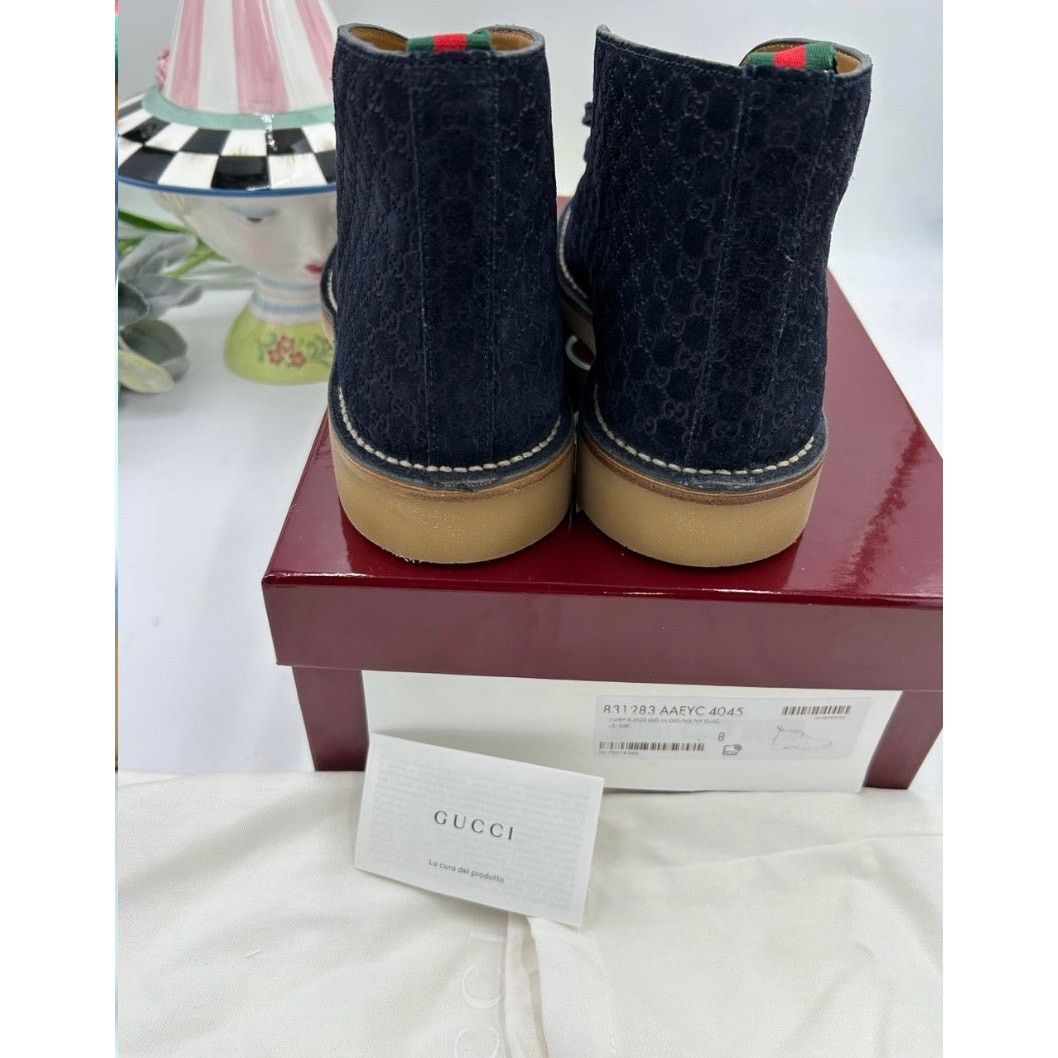 Gucci Men's Gucci MOREAU GG suede ankle boots size 8 fits 8.5 US Size US 8.5 / EU 41-42 - 6 Thumbnail