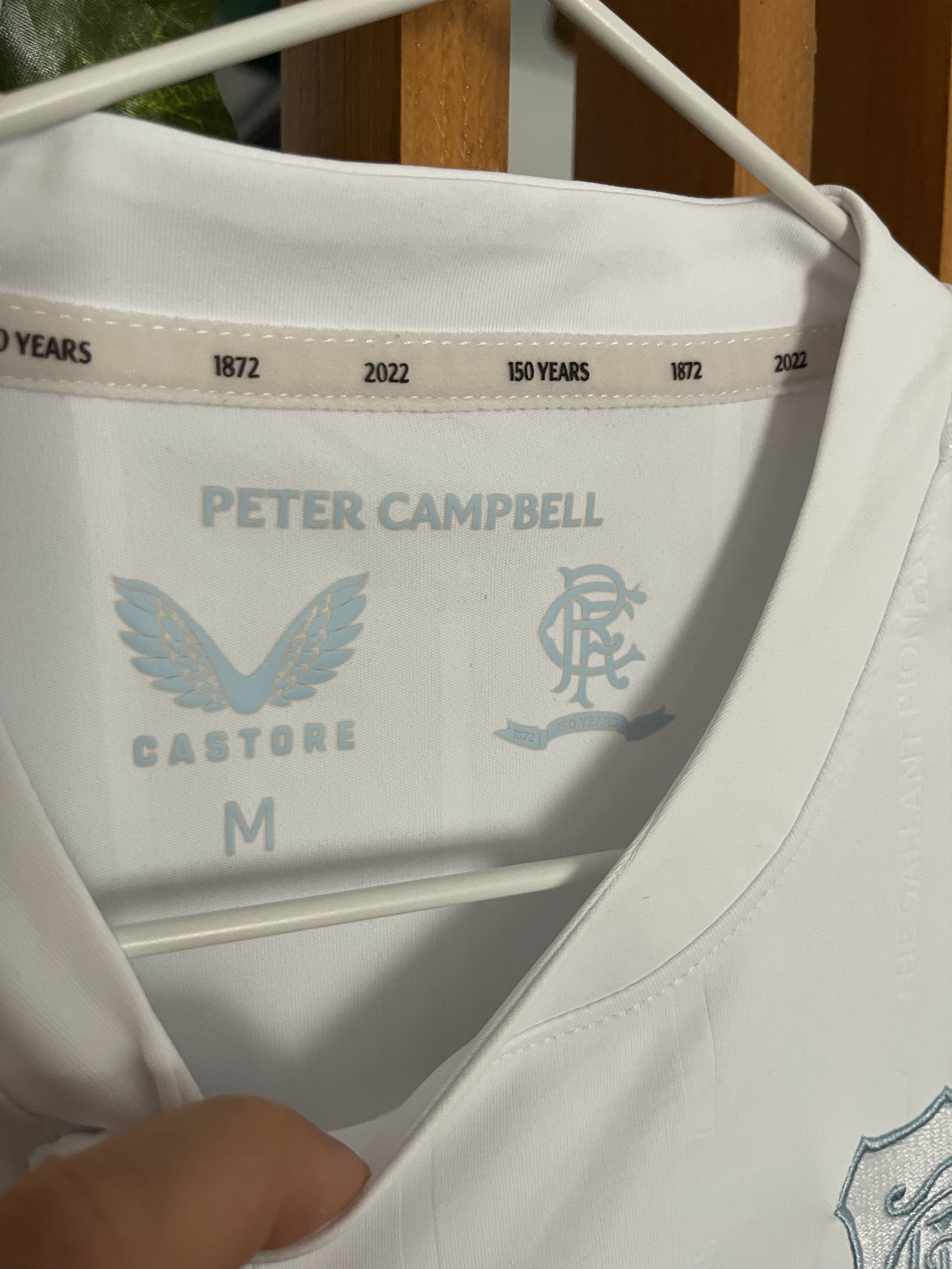 Castore Castore Rangers 150 Years Peter Campbell Shirt M White Size US M / EU 48-50 / 2 - 2 Thumbnail