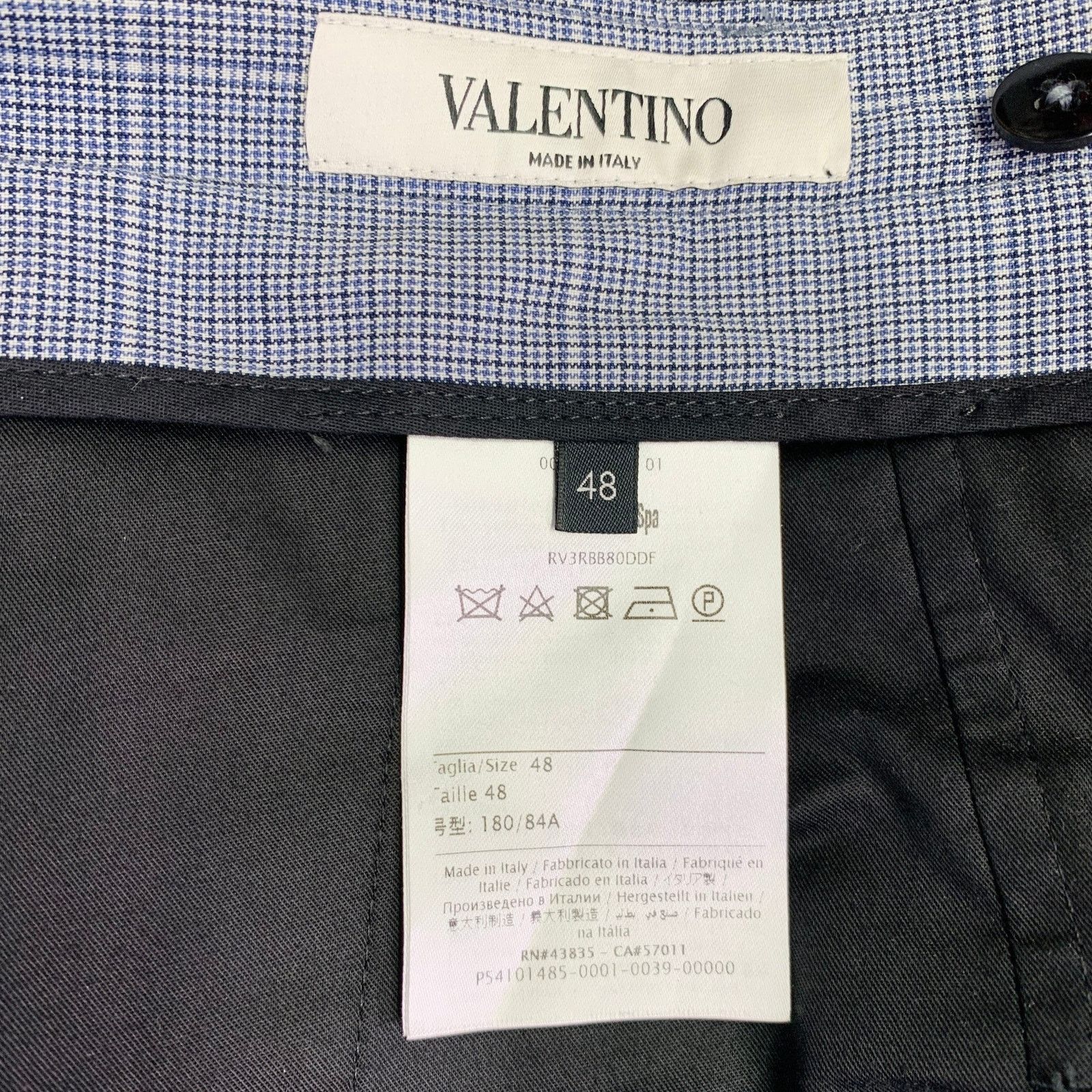Valentino VALENTINO Size 38 Blue Grey Plaid Wool Notch Lapel Suit Size 38R - 18 Thumbnail