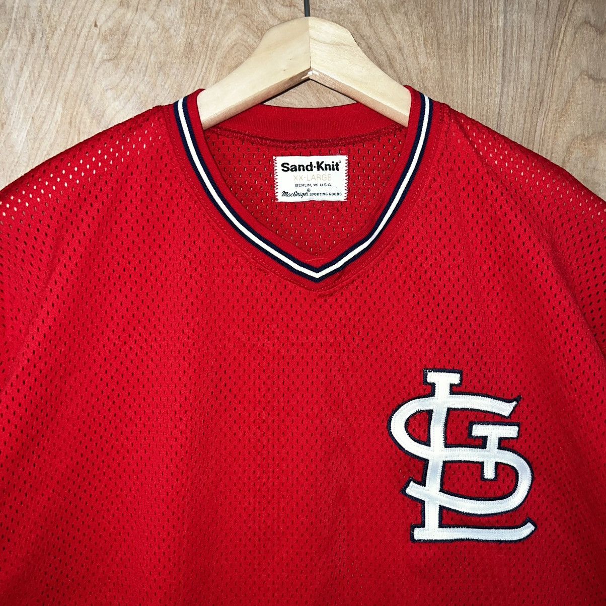 MLB VINTAGE 80s MACGREGOR SAND KNIT ST. LOUIS CARDINALS JERSEY Size US XXL / EU 58 / 5 - 2 Thumbnail