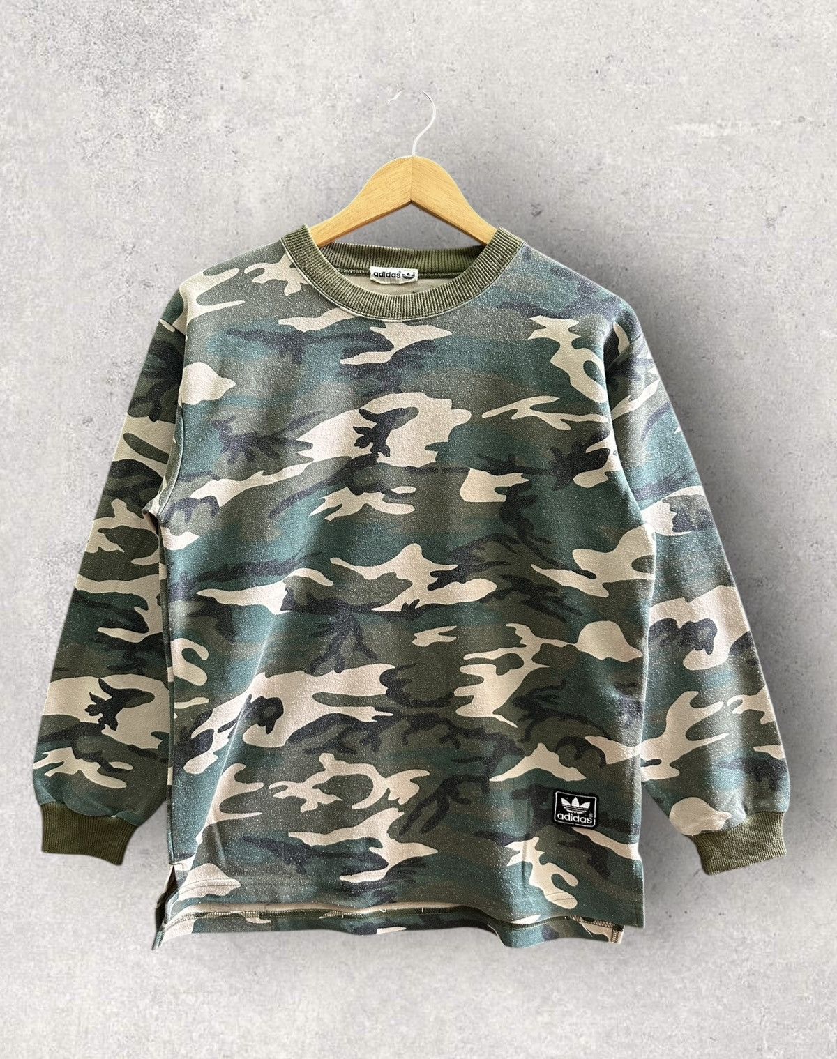 Vintage 80’s Adidas Camo Green Sweatshirt