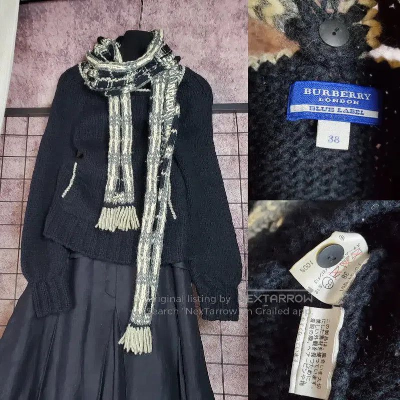 Burberry Burberry Women's Black Wool Check Knit Sweater. Size S / US 4 / IT 40 - 1 Thumbnail
