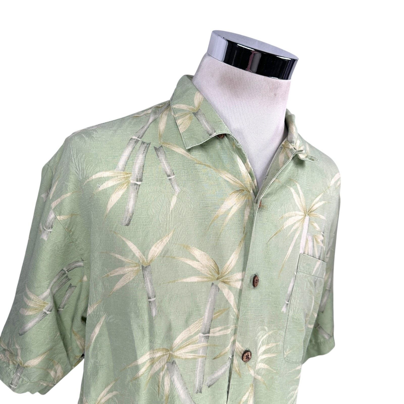 Tommy Bahama Tommy Bahama Hawaiian Shirt Mens L Green Palm Tree Button-Up Size US L / EU 52-54 / 3 - 2 Thumbnail