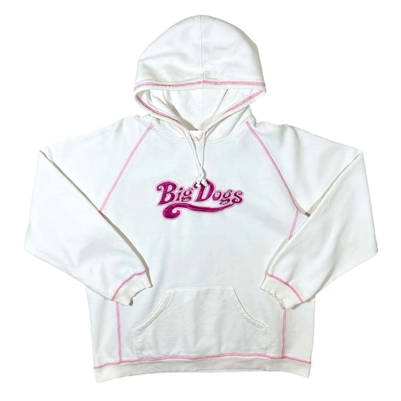 Big Dogs Big Dogs Embroidered Spellout White Pink Pullover Hoodie L Mens Size US L / EU 52-54 / 3 - 2 Thumbnail