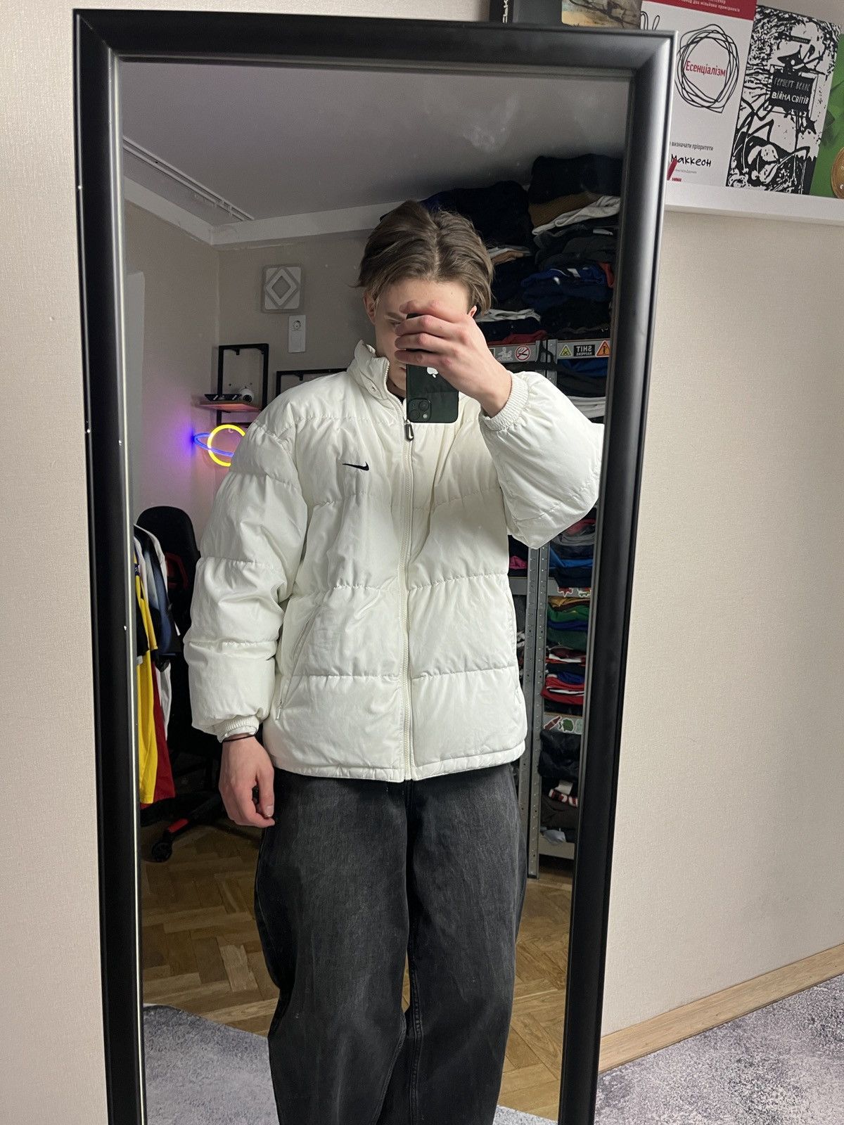 Nike RARE Vintage Nike Puffer Jacket Spellout Big Logo 90’s Y2k Size US S / EU 44-46 / 1 - 2 Thumbnail