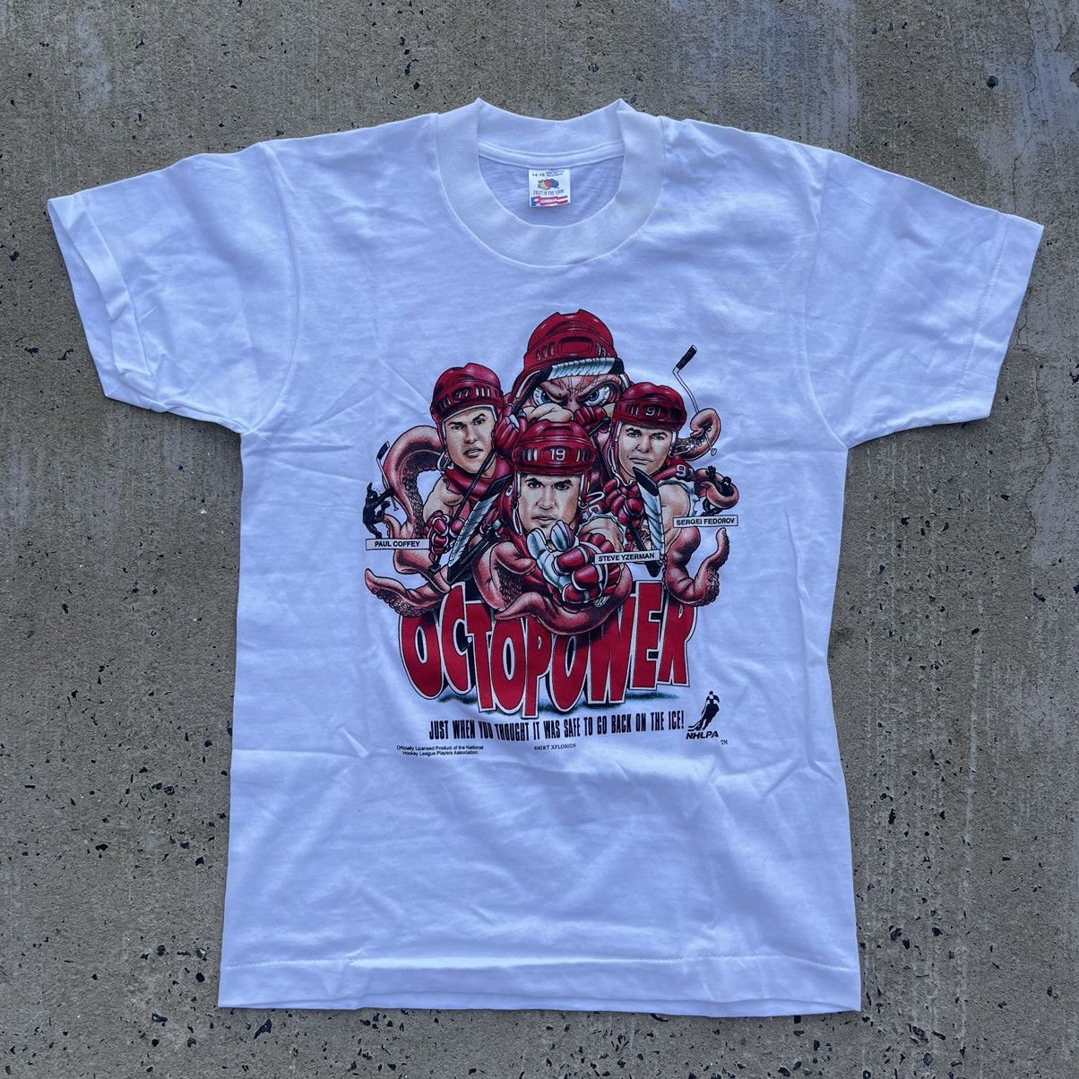 NHL Vintage 90s DETROIT RED WINGS OCTOPOWER NHL Single Stitch Size US S / EU 44-46 / 1 - 1 Thumbnail