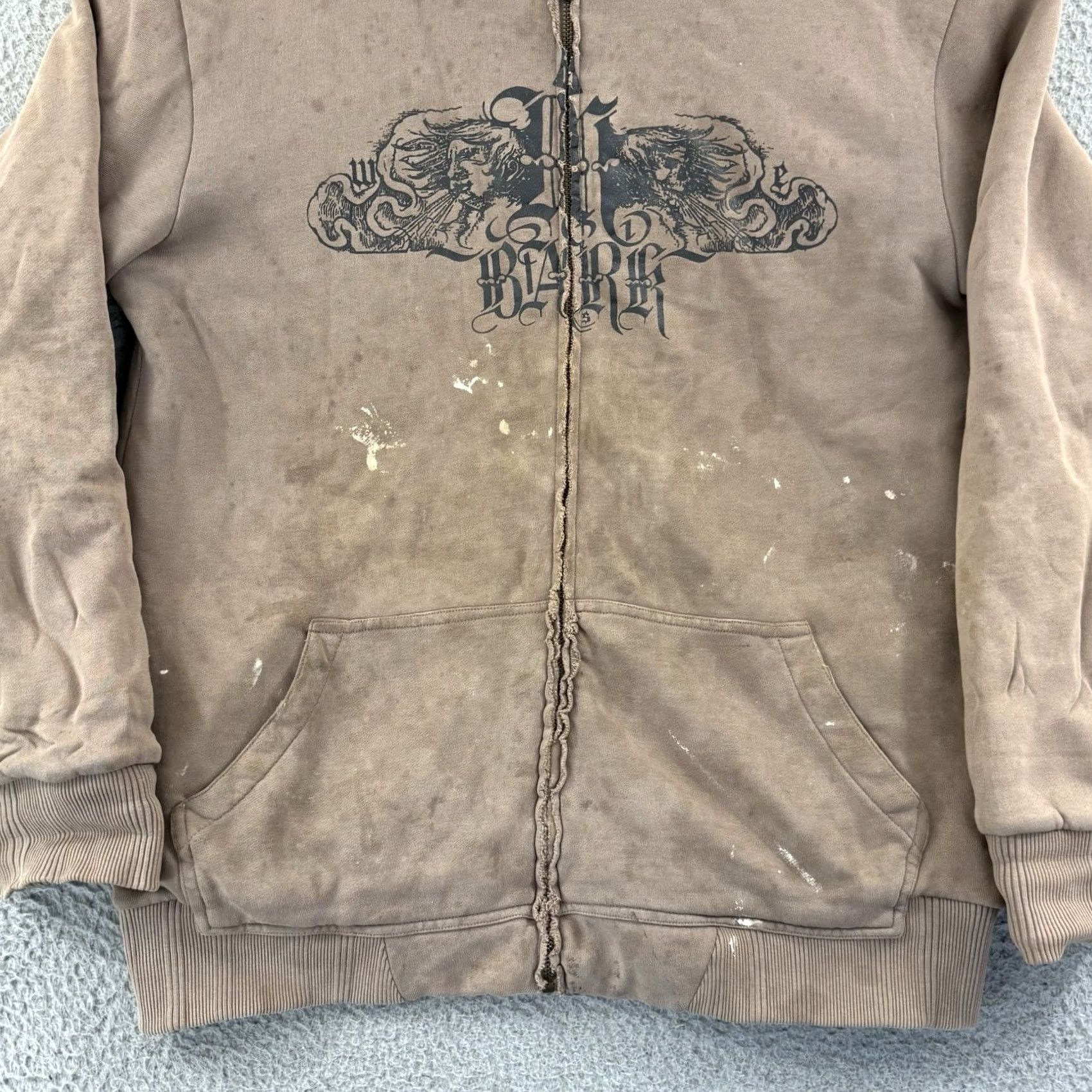 Vintage VINTAGE Mbarb Hoodie Sweatshirt Men’s Medium Zip Up Camo Lined Grunge Skate Y2K Beige Size US M / EU 48-50 / 2 - 2 Thumbnail