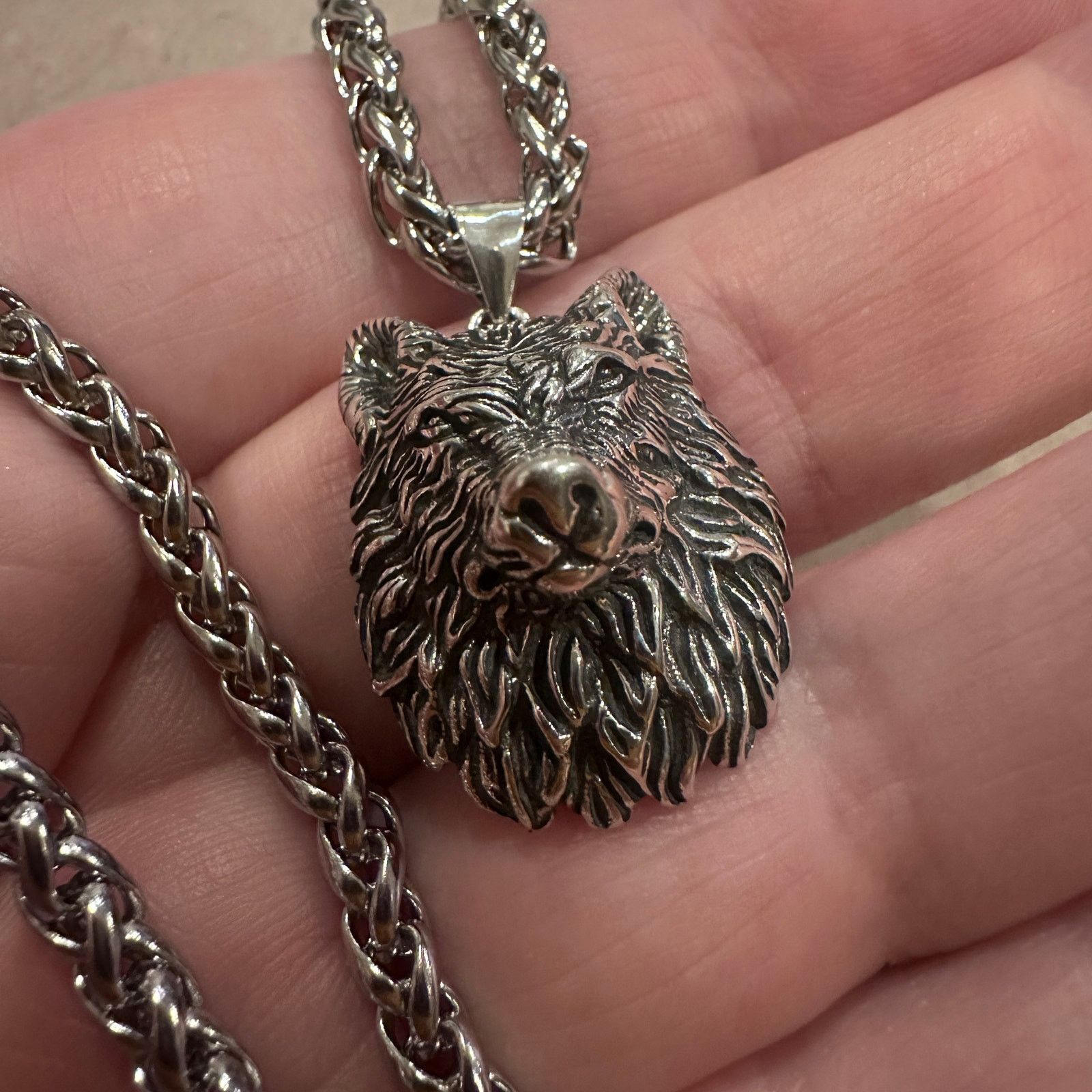 Other Sterling Silver Wolf Head Necklace Size ONE SIZE - 4 Thumbnail