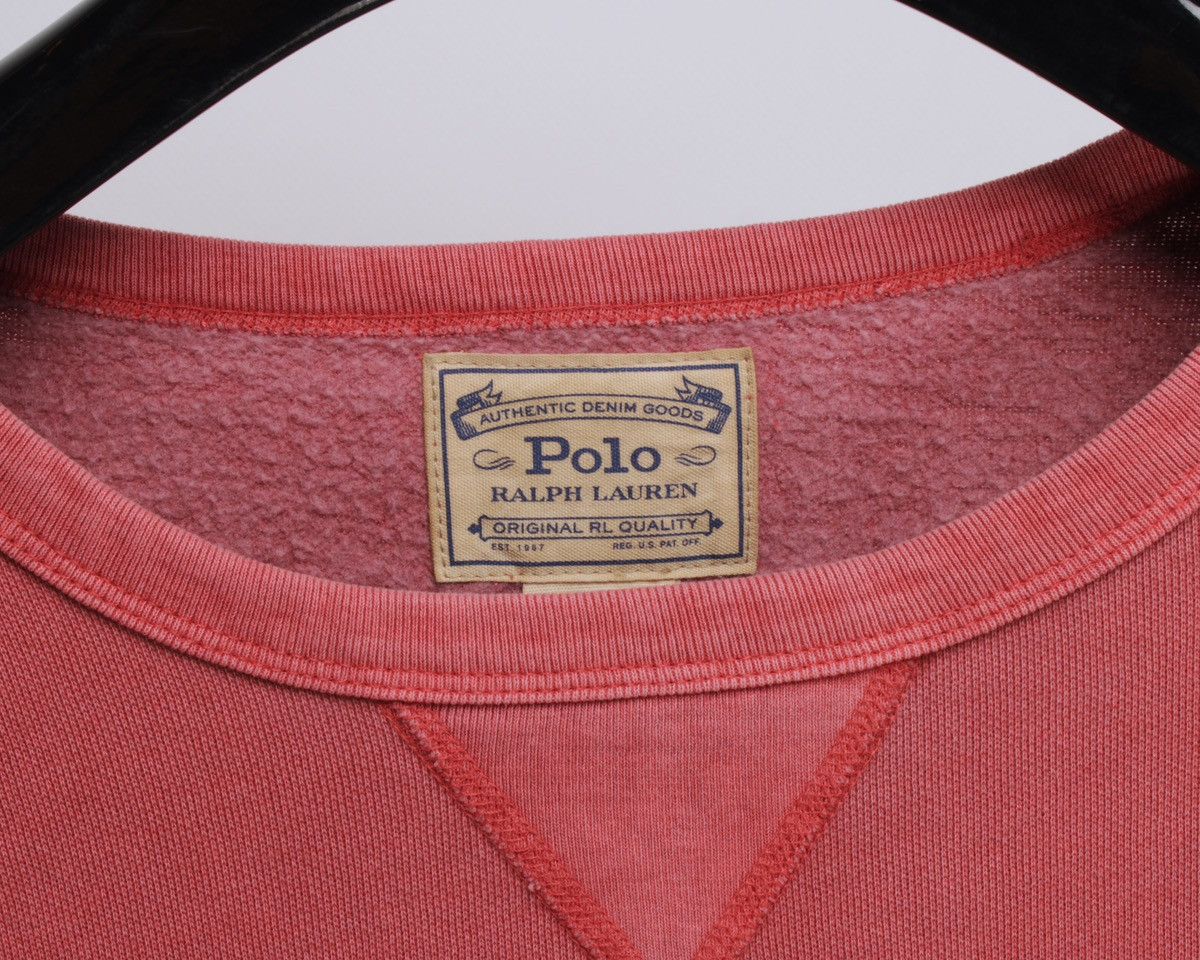Polo Ralph Lauren × Ralph Lauren POLO Ralph Lauren Washed Red Garment Dyed Fleece Sweatshirt Size US XL / EU 56 / 4 - 6 Thumbnail