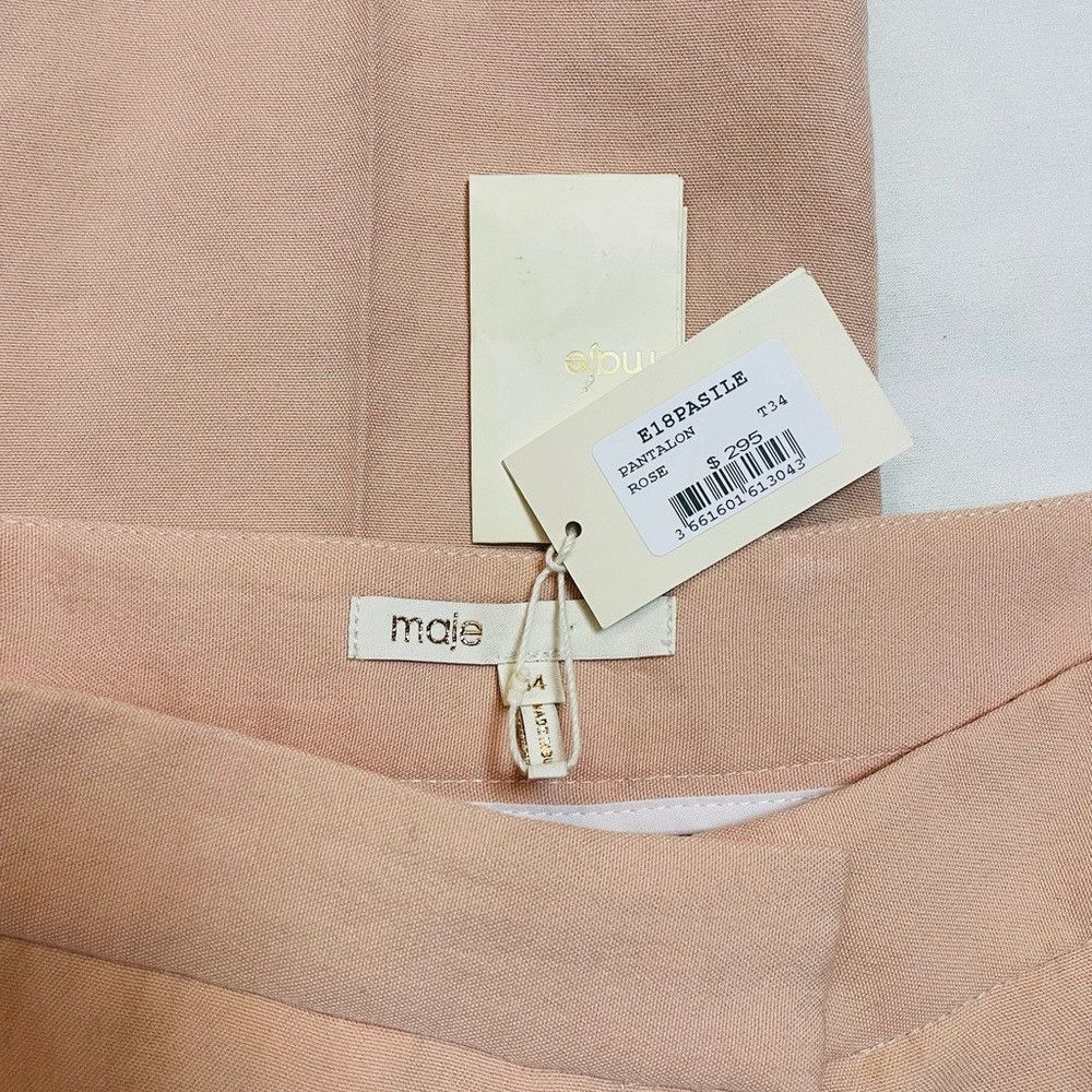 Maje NWT New $295 Maje Pasile Straight Pants Dust Rose Size 34 Size 26" / US 2 / IT 38 - 8 Thumbnail