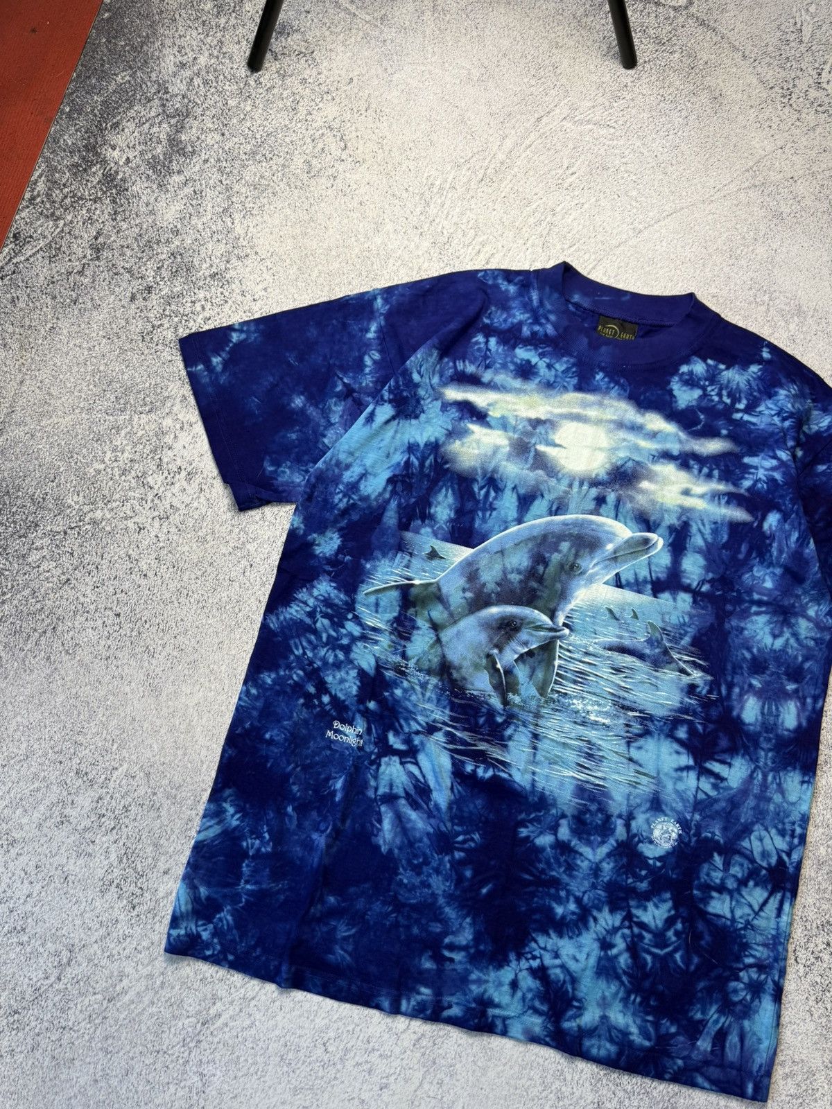 The Mountain Vintage Planet Earth Dolphin Moonlight Tie Dye Shirt Size US XL / EU 56 / 4 - 5 Thumbnail