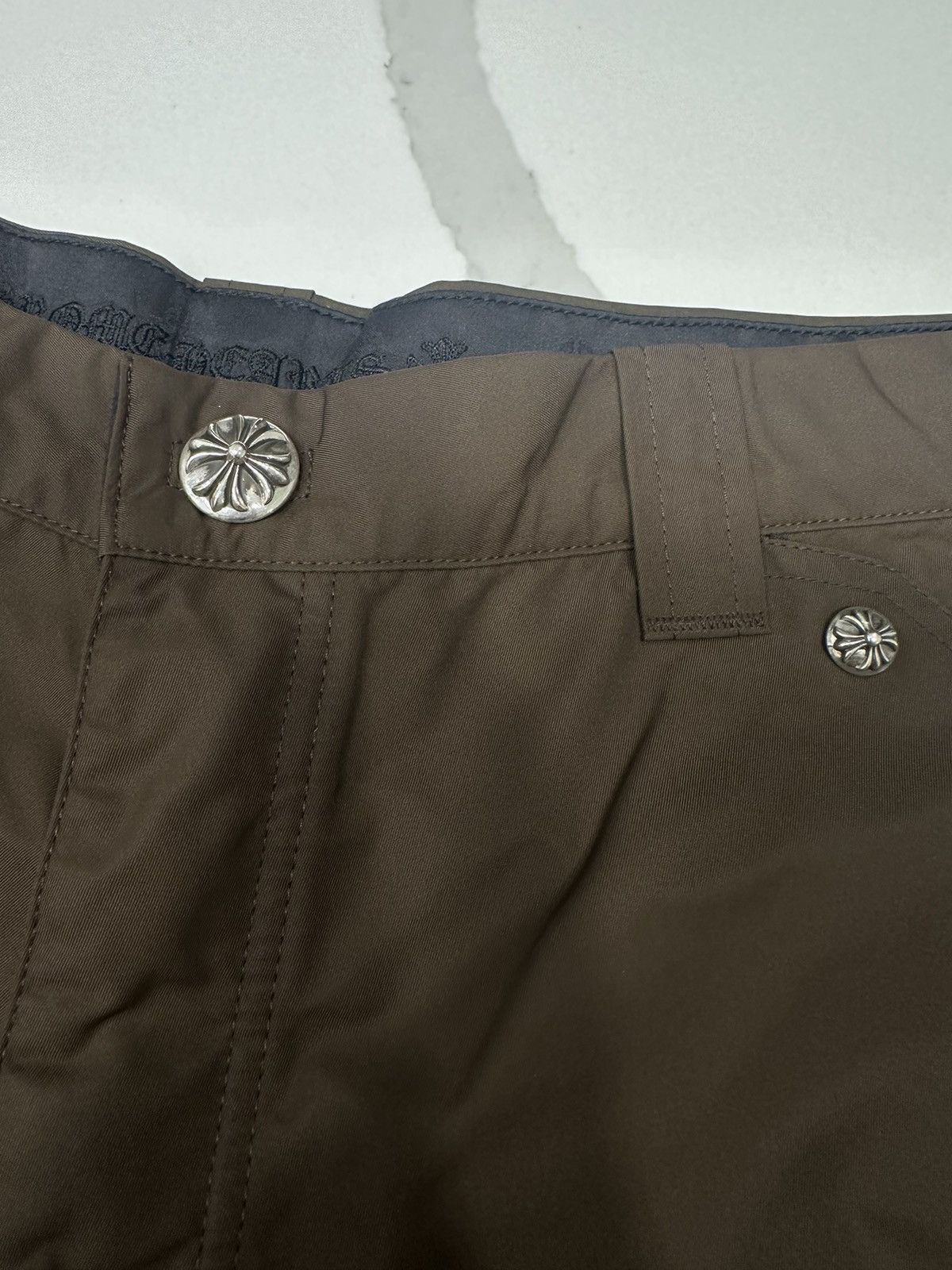 Chrome Hearts 🔥Chrome Hearts Double Knee Leather Brown Shorts🔥 Size US 34 / EU 50 - 4 Thumbnail