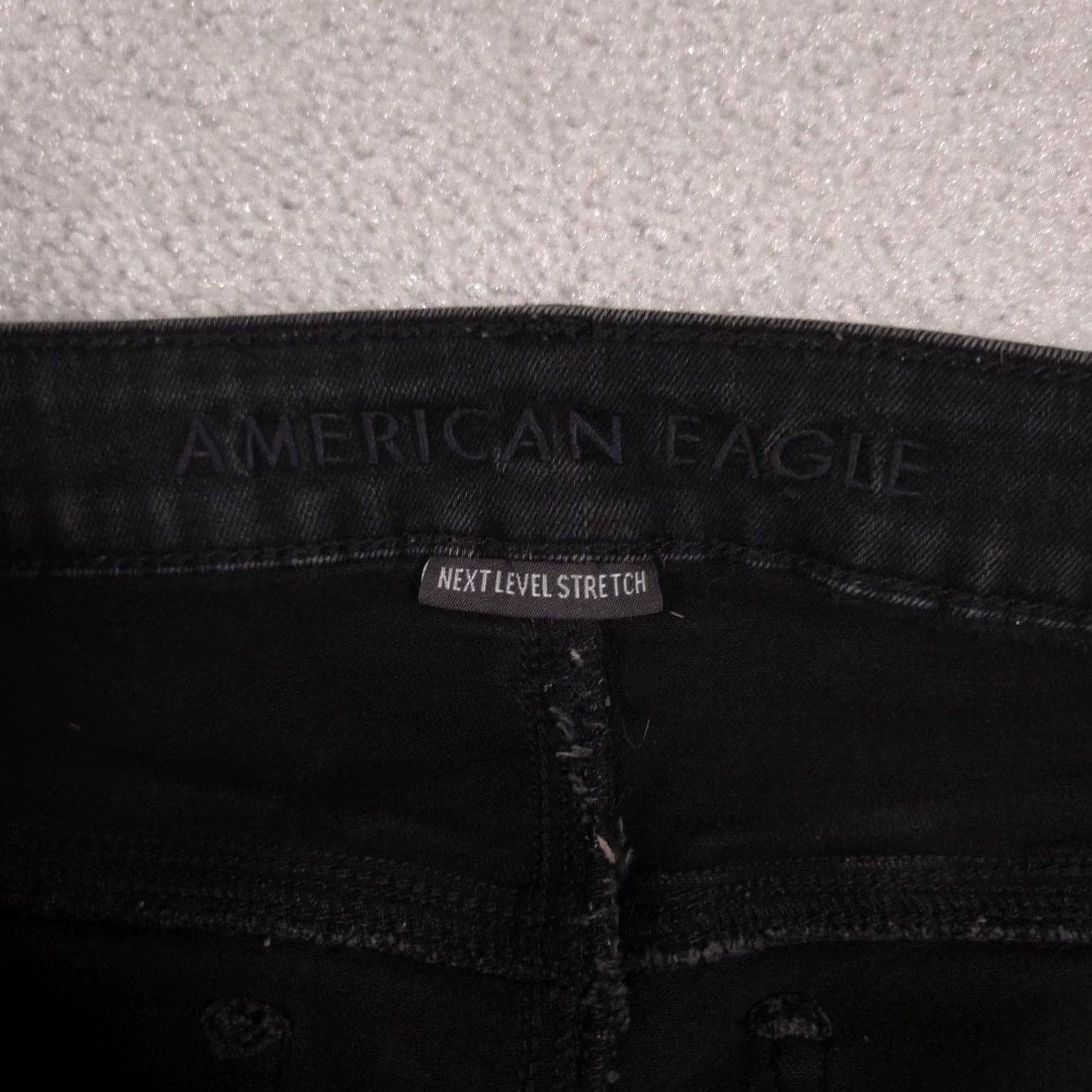 American Eagle Outfitters VINTAGE? No. American Eagle Jeans Women 18 Black Dark Wash Jegging Slim Stretch 5-Pocket Denim XS? Size 40" / US 18 - 5 Thumbnail