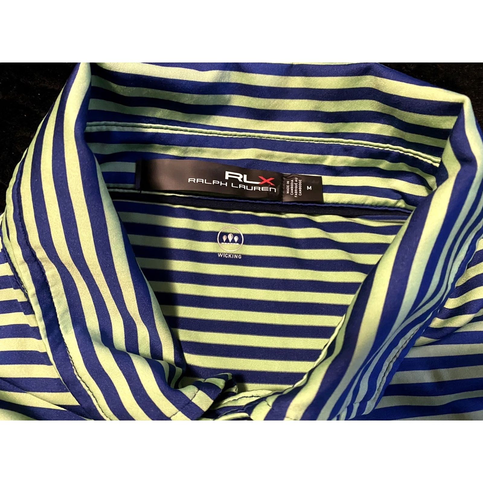 Ralph Lauren Polo Golf Ralph Lauren Polo Shirt Mens Medium Green/Blue Striped Performance Size US M / EU 48-50 / 2 - 4 Thumbnail