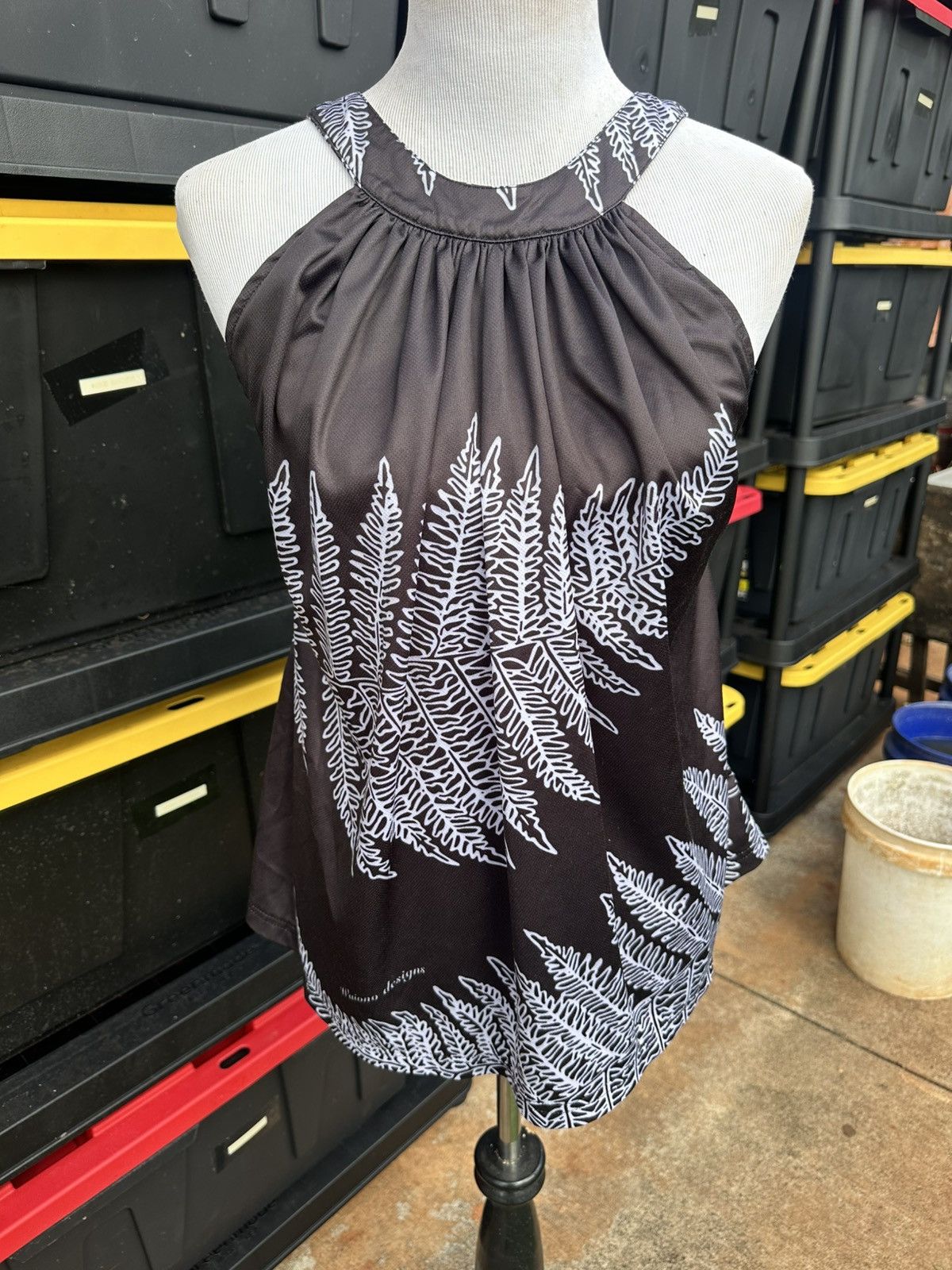 Other Waiono Clothing Designs Black Hawaiian Blouse Women's XL Size XL / US 12-14 / IT 48-50 - 1 Thumbnail